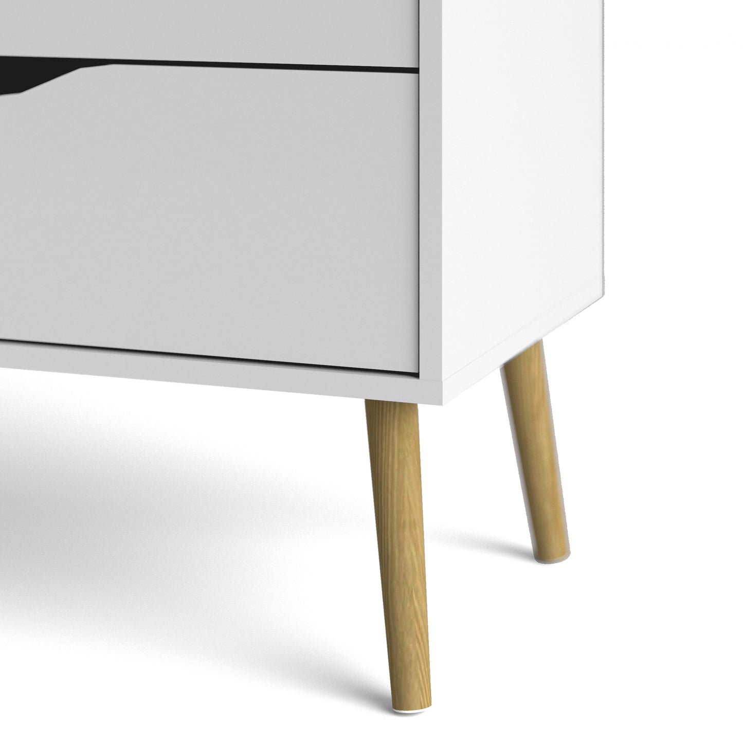 oslo chest of 4 drawers in white and oak