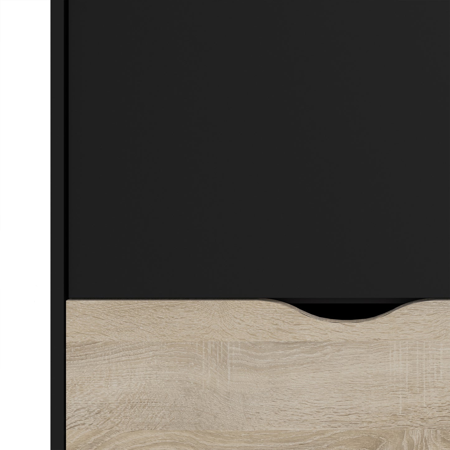 oslo wardrobe 2 doors 2 drawers in black and oak