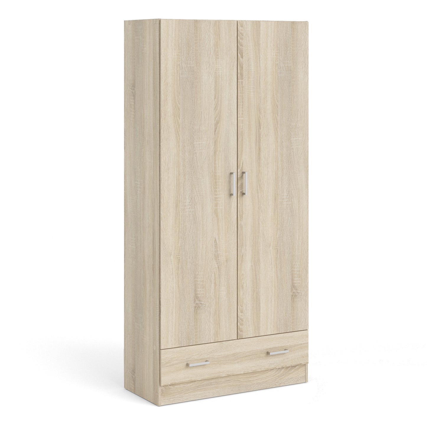 space wardrobe with 2 doors + 1 drawer in oak 1750