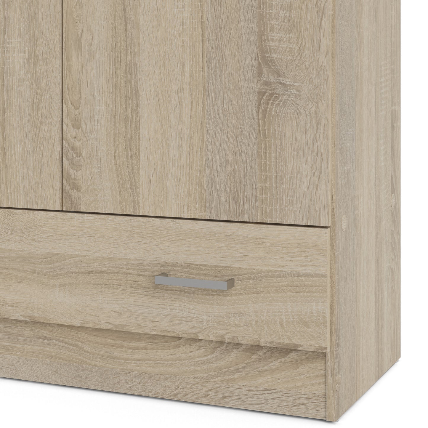 space wardrobe with 2 doors + 1 drawer in oak 1750
