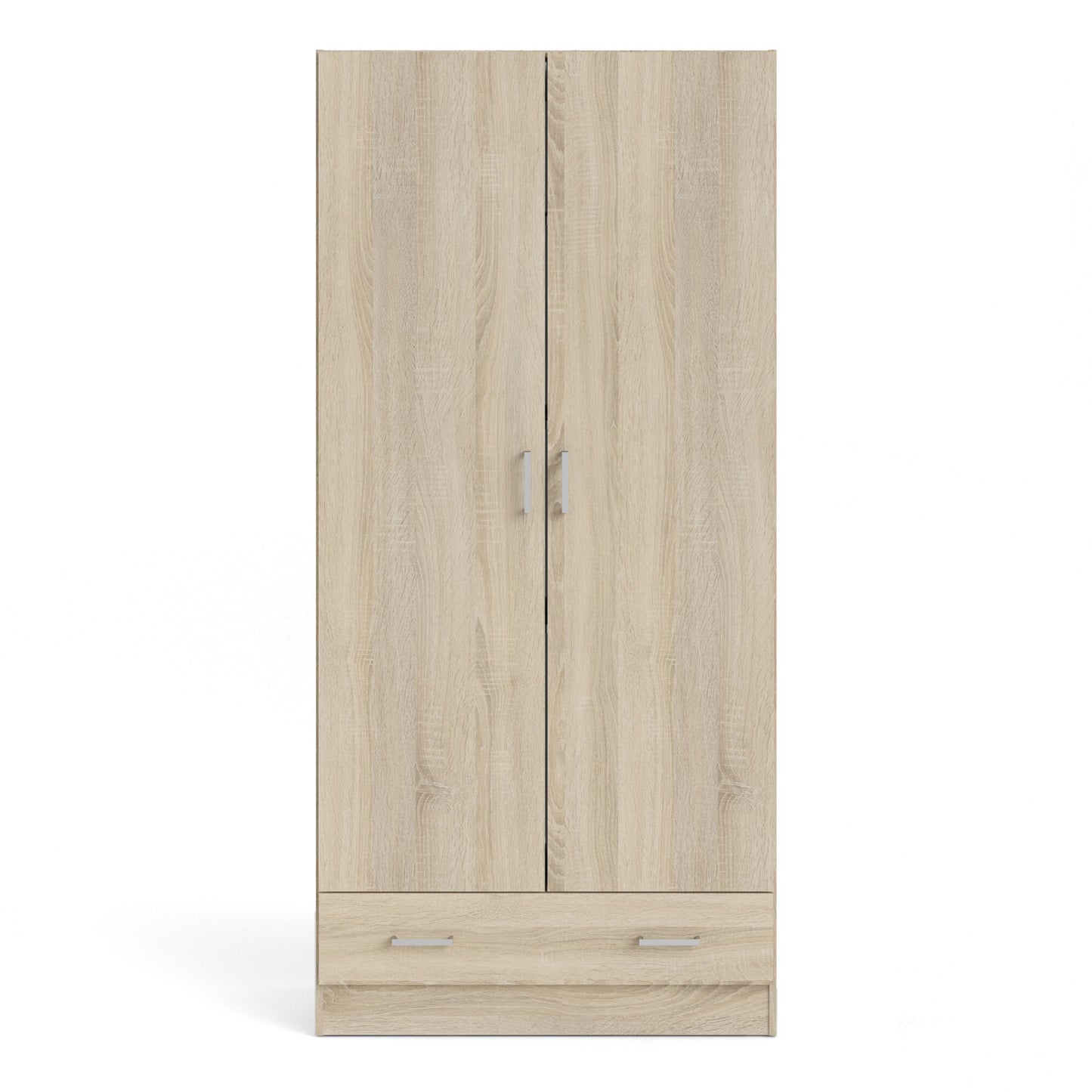space wardrobe with 2 doors + 1 drawer in oak 1750