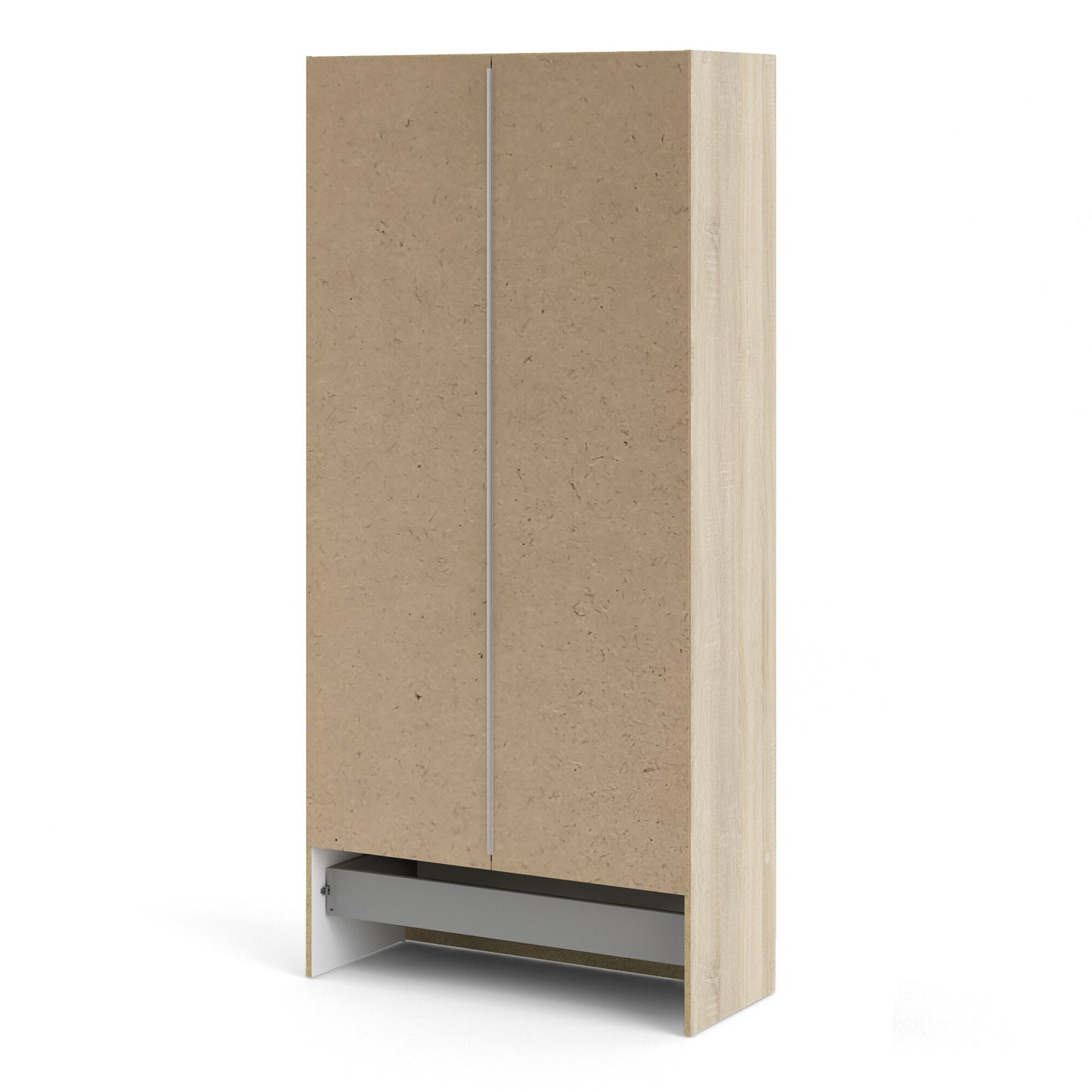 space wardrobe with 2 doors + 1 drawer in oak 1750