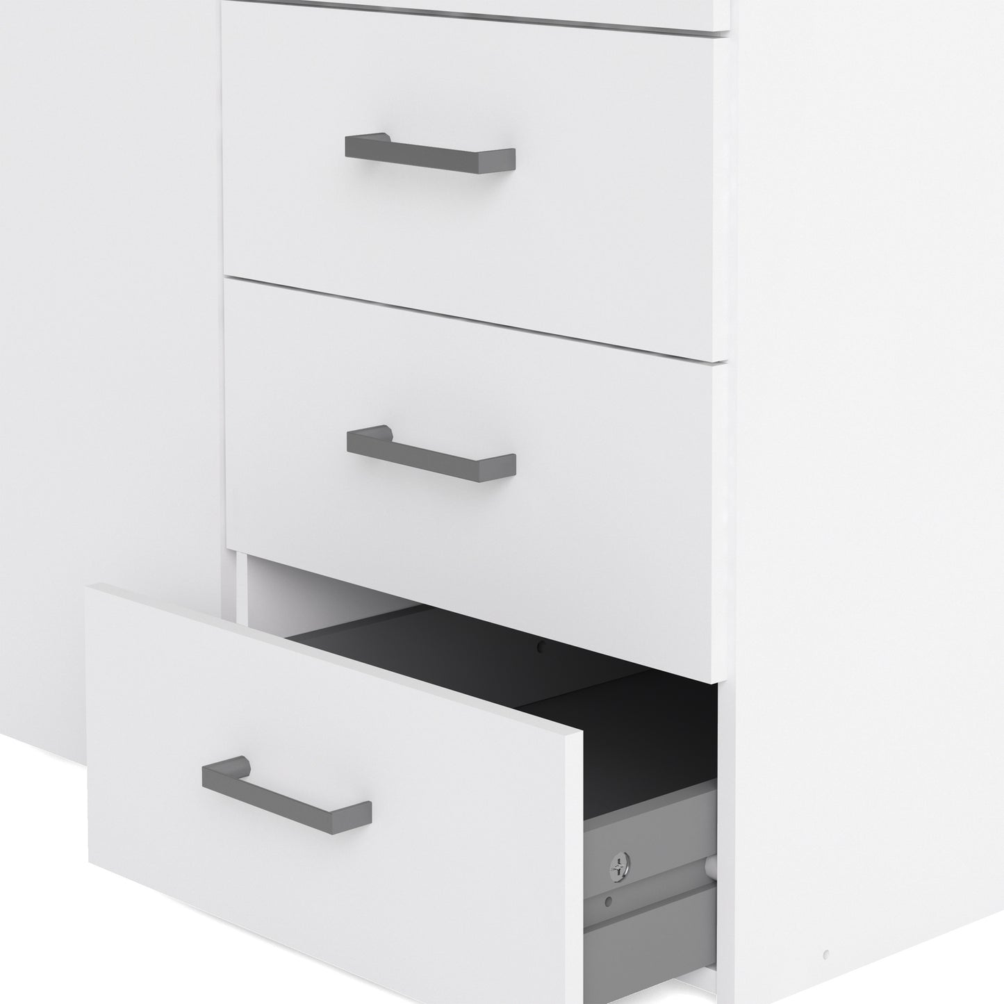 space wardrobe 3 doors 3 drawers in white 2000