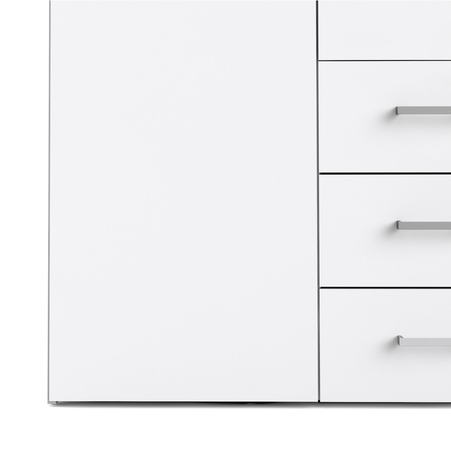 space wardrobe 4 doors 3 drawers in white 2000
