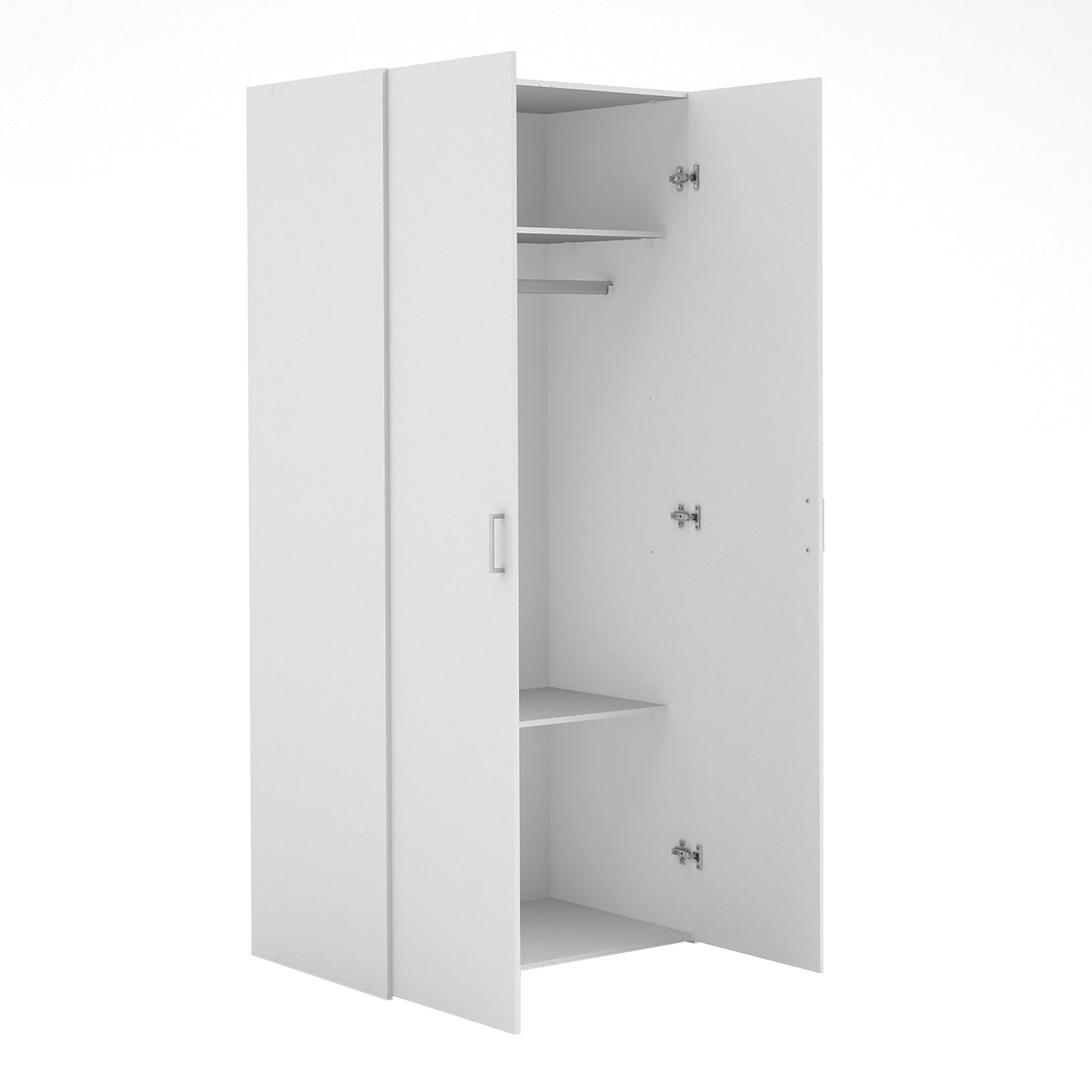 space wardrobe 2 doors white 1750