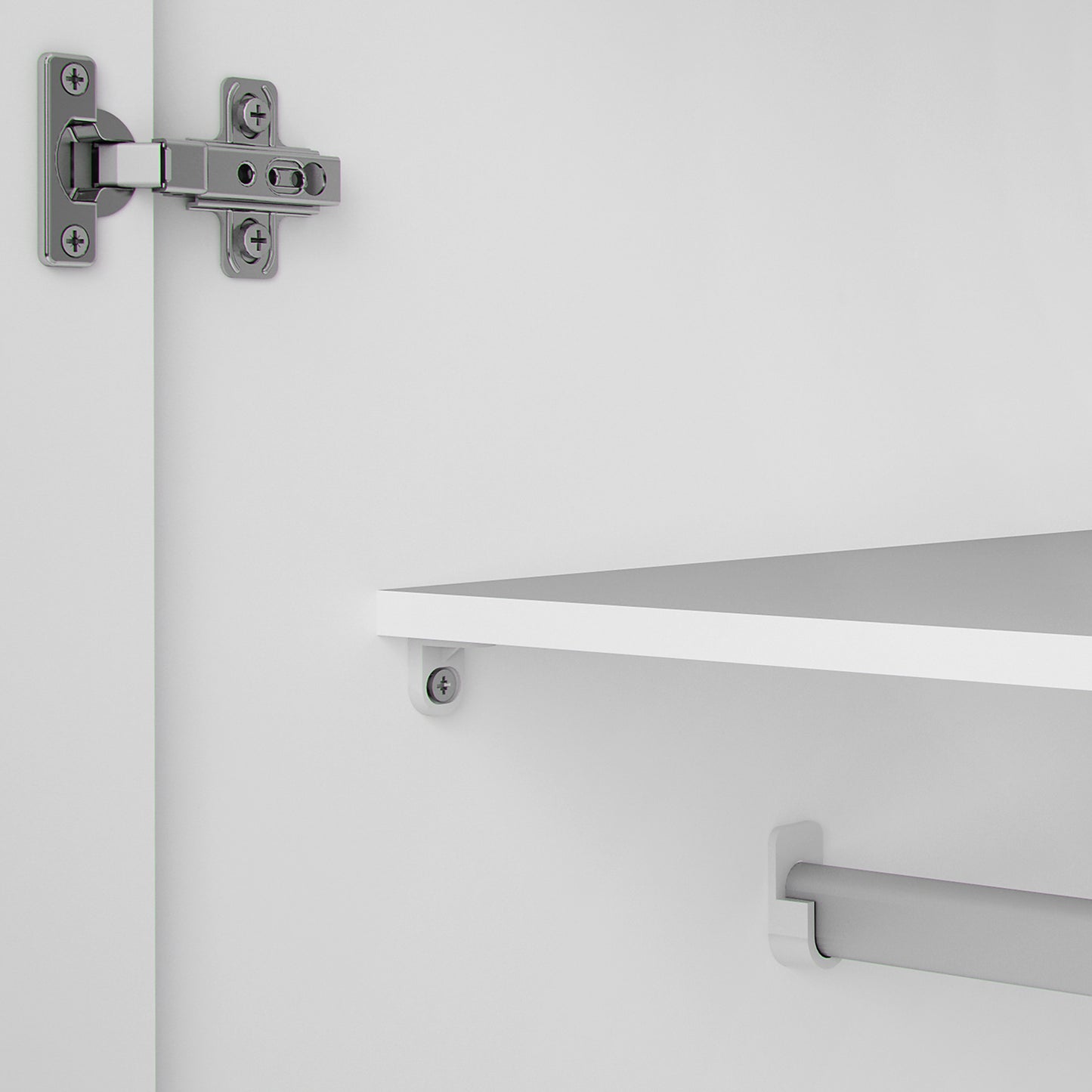 space wardrobe 2 doors white 1750