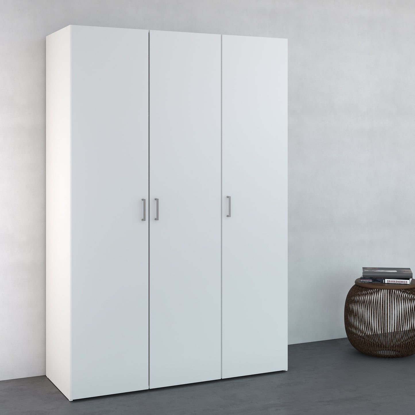 space wardrobe 3 doors white 1750