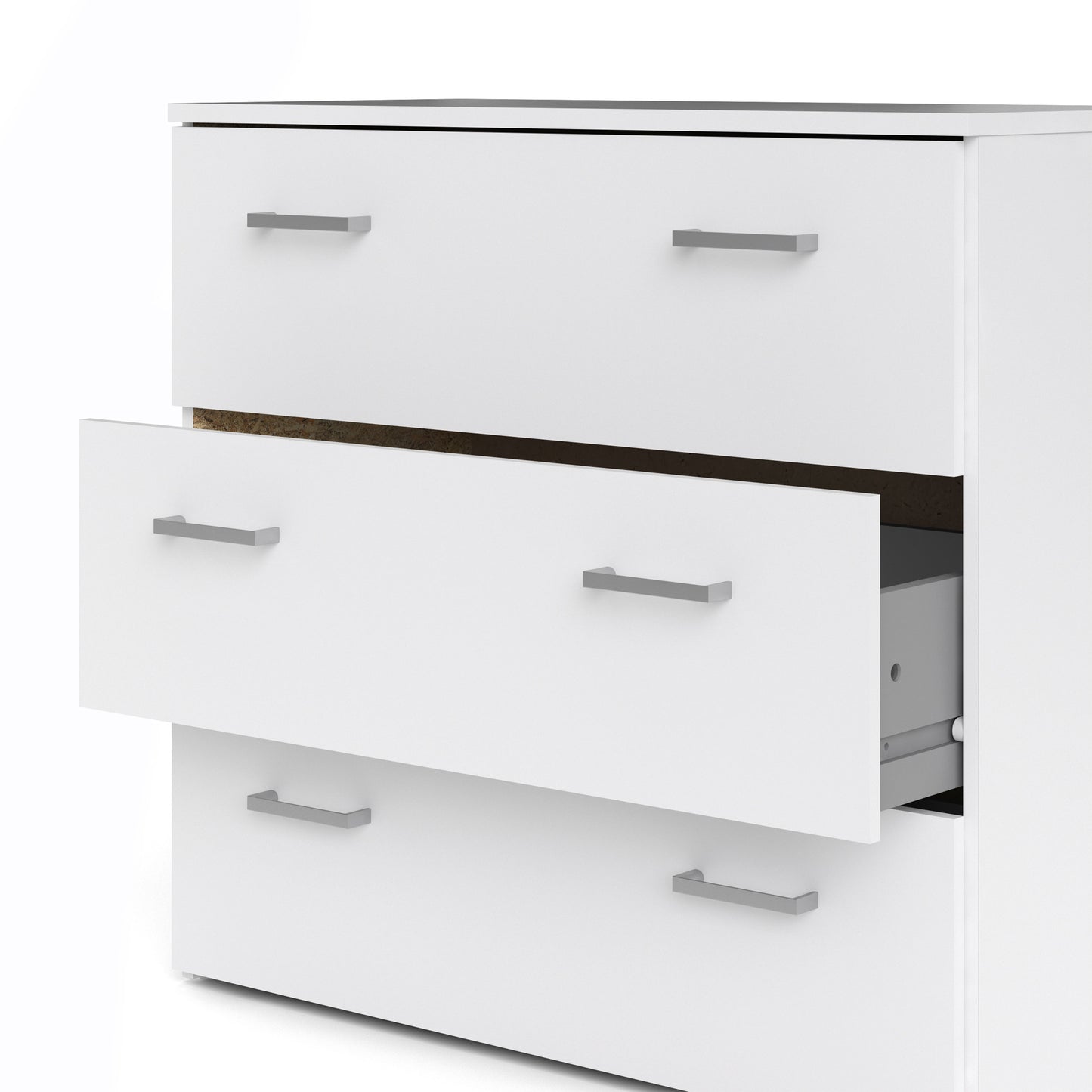 space chest of 3 drawers in white