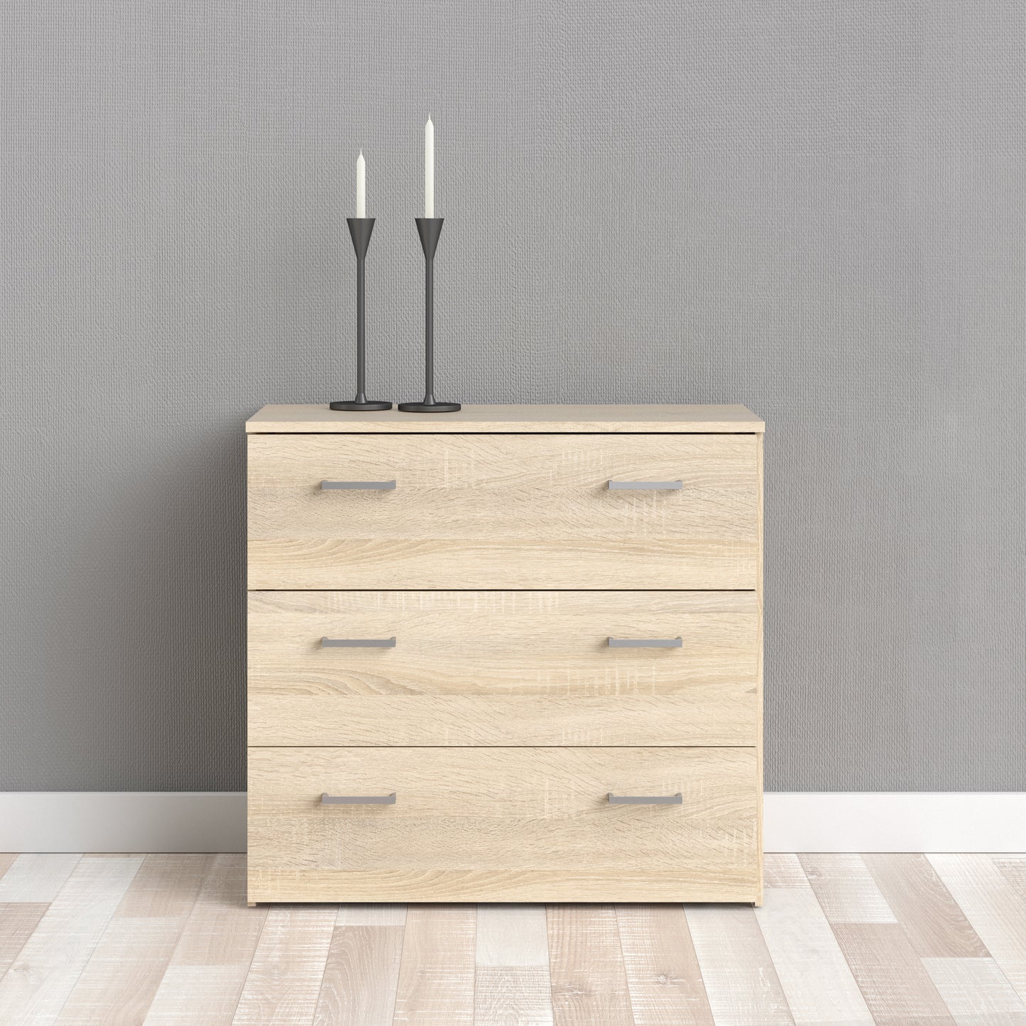 space chest of 3 drawers in oak