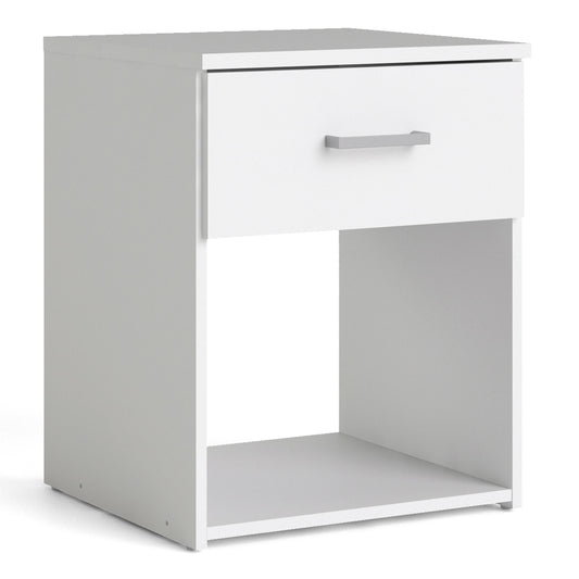 space bedside 1 drawer in white