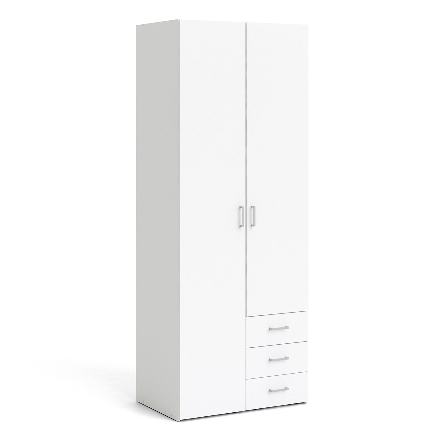 space wardrobe 2 doors 3 drawers in white 2000