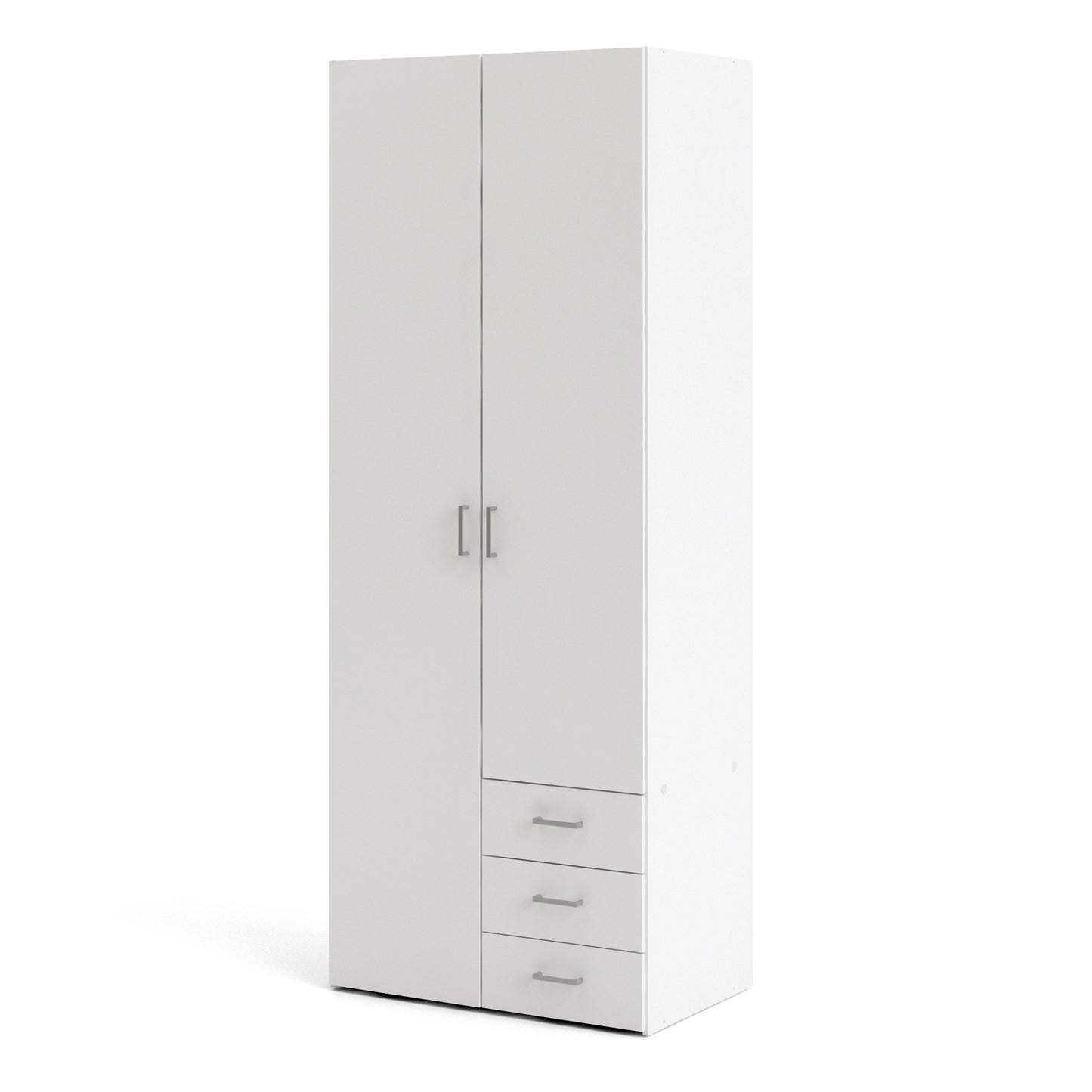 space wardrobe 2 doors 3 drawers in white 2000