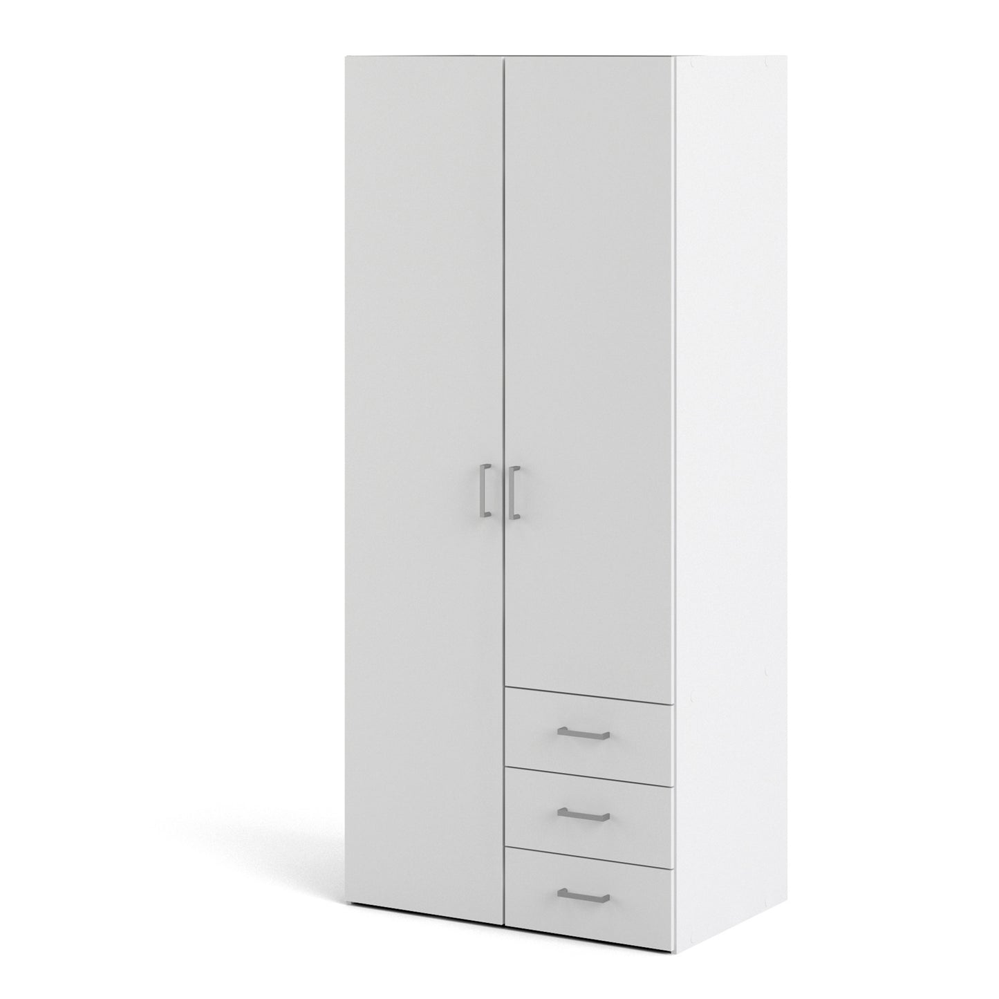 space wardrobe 2 doors 3 drawers white 1750