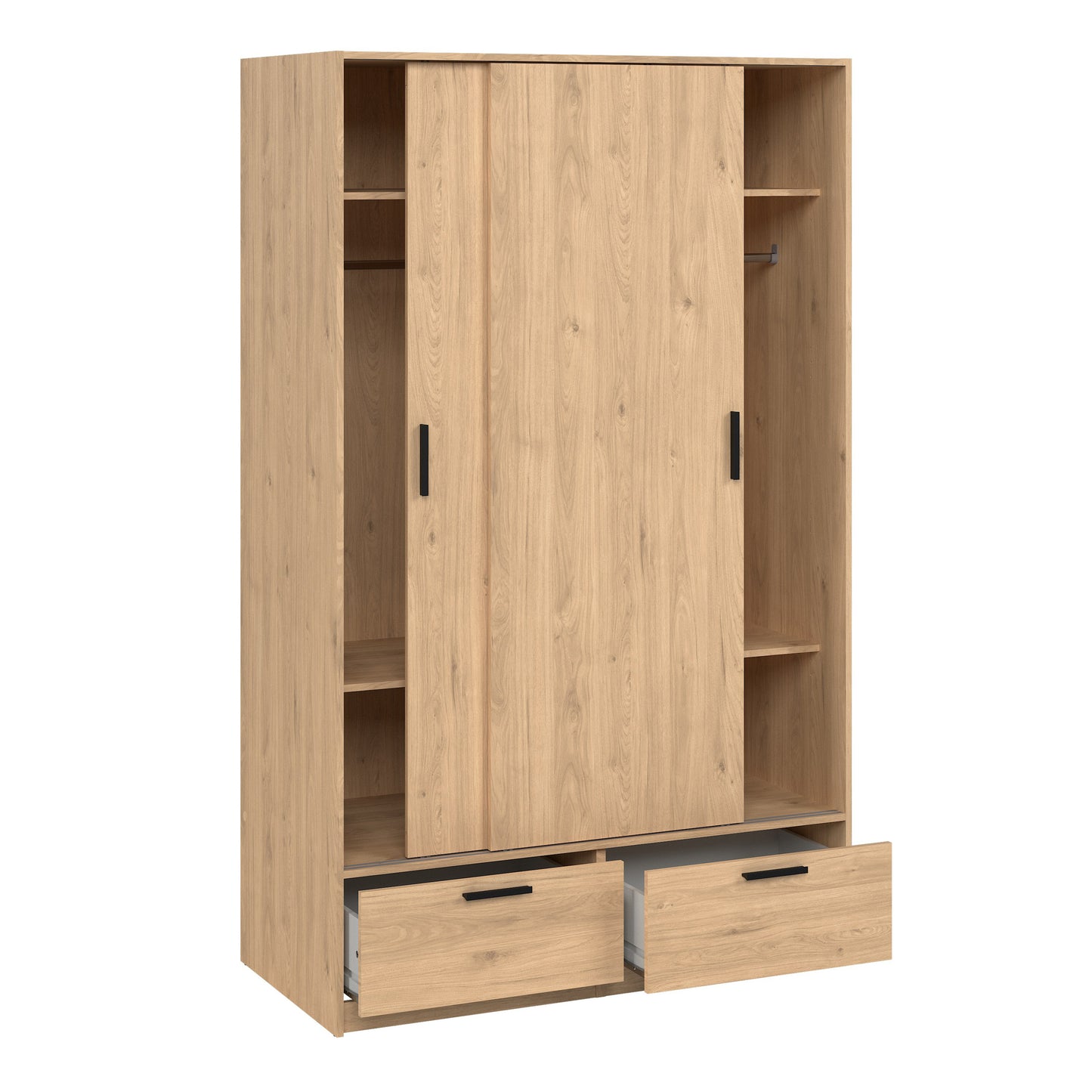 line wardrobe with 2 doors 2 drawers in jackson hickory oak