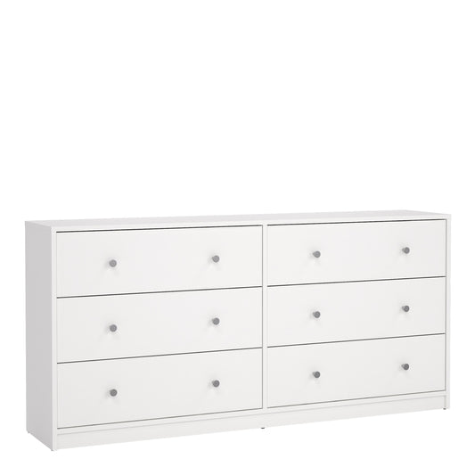 may chest of 6 drawers (3+3) in white
