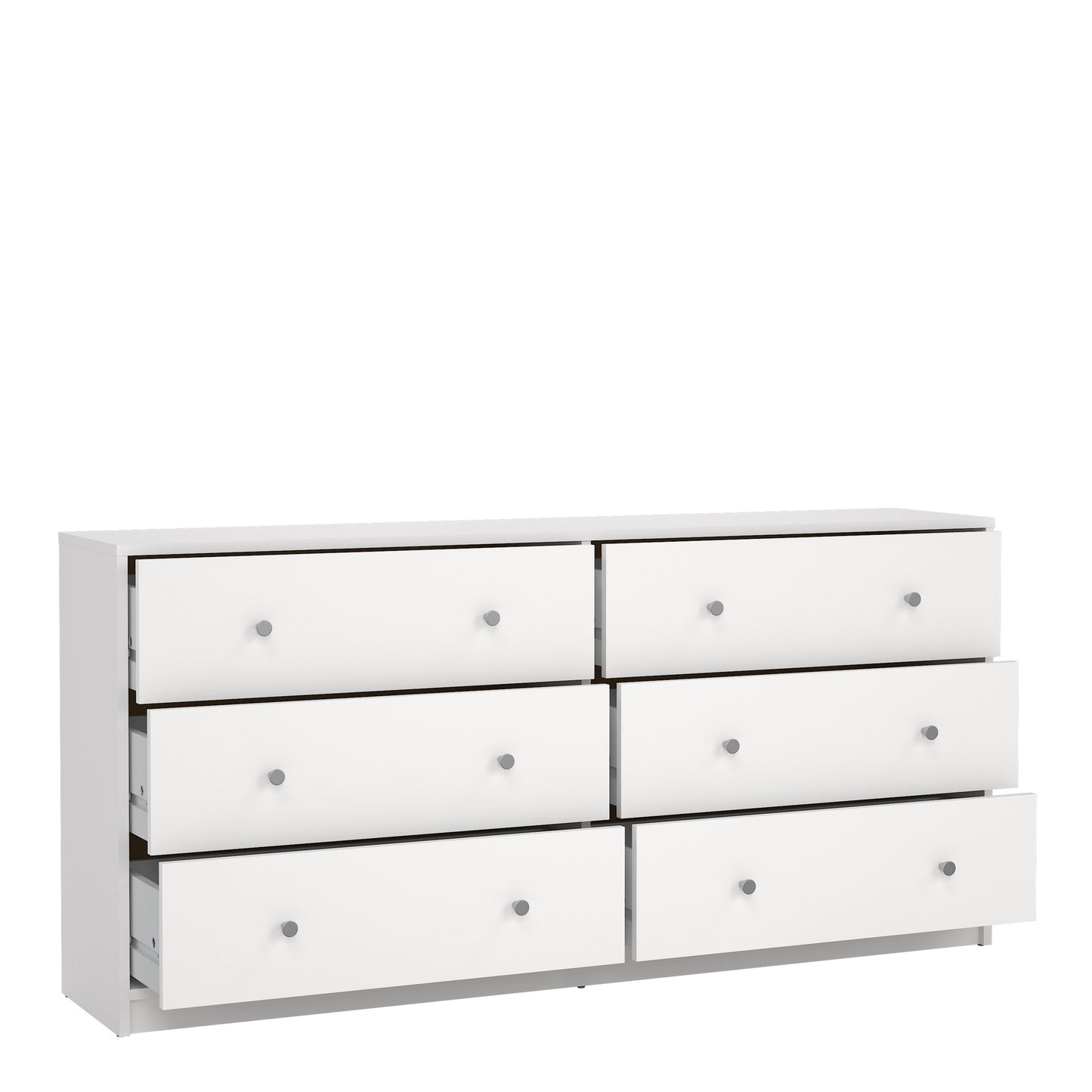may chest of 6 drawers (3+3) in white