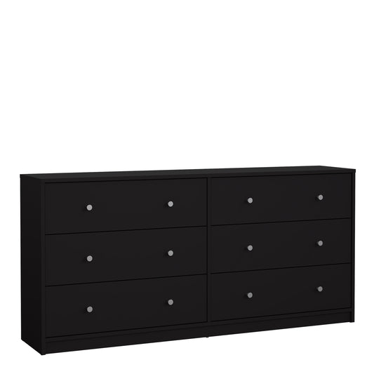 may chest of 6 drawers (3+3) in black
