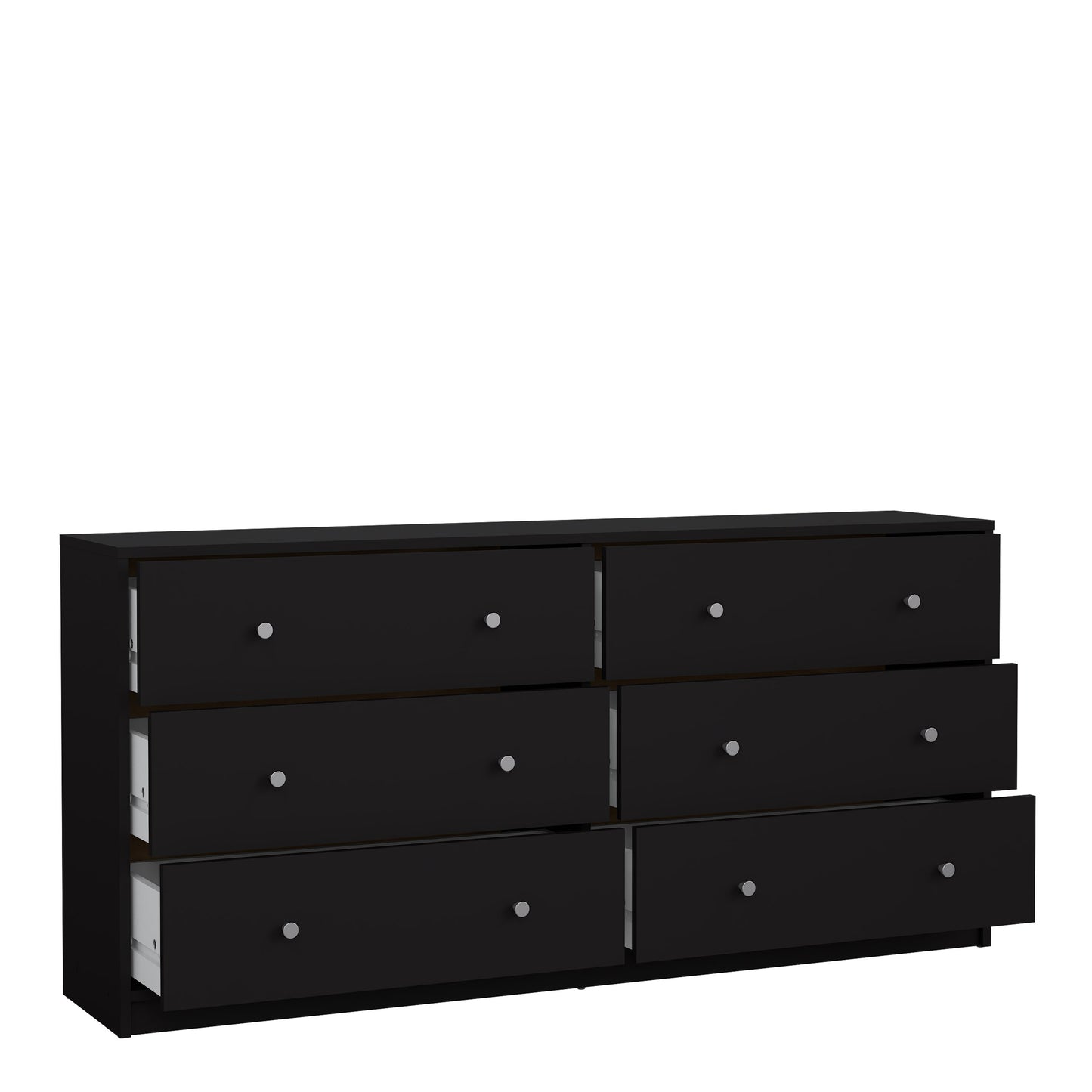 may chest of 6 drawers (3+3) in black