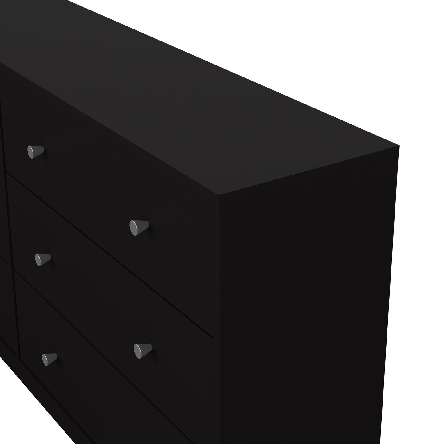 may chest of 6 drawers (3+3) in black