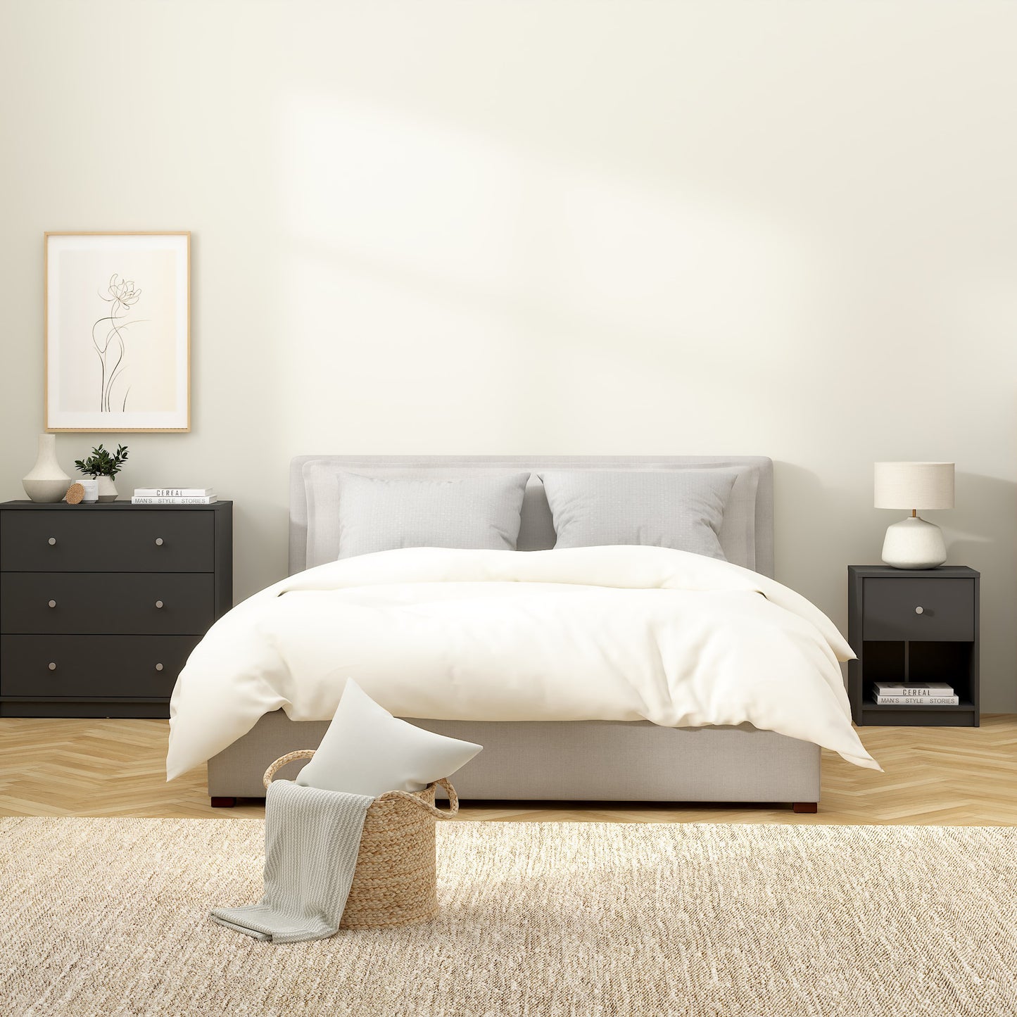 may bedside 1 drawer in grey