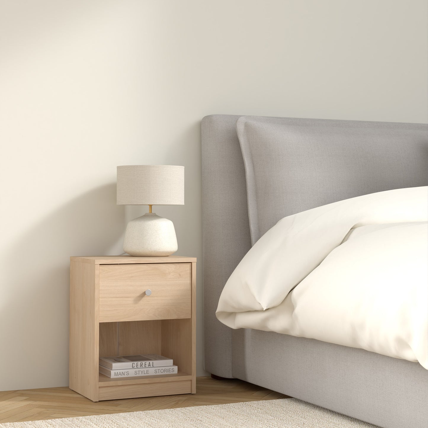may bedside 1 drawer in jackson hickory oak