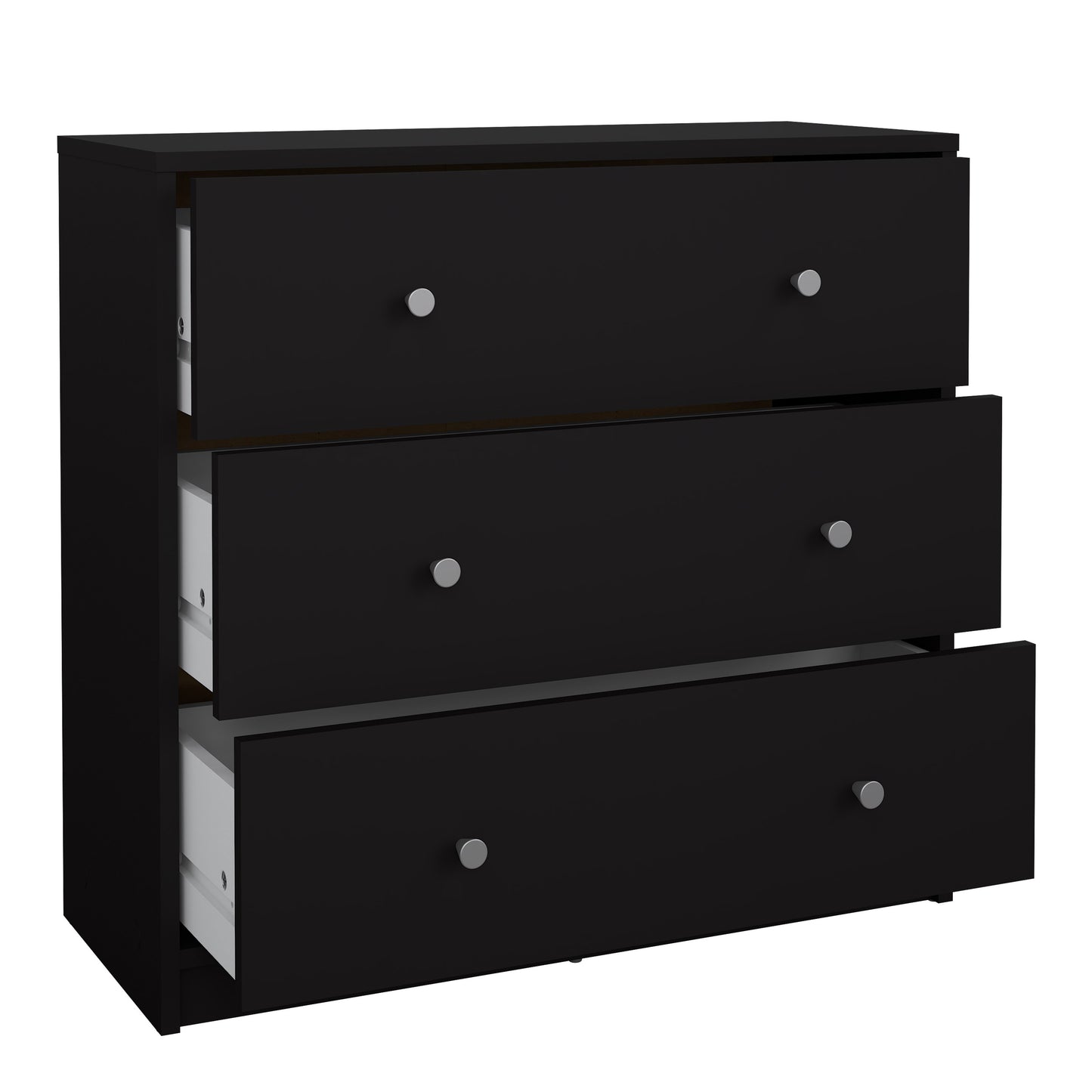 may chest of 3 drawers in black