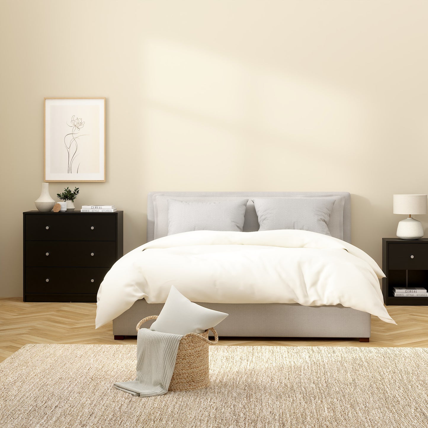 may chest of 3 drawers in black