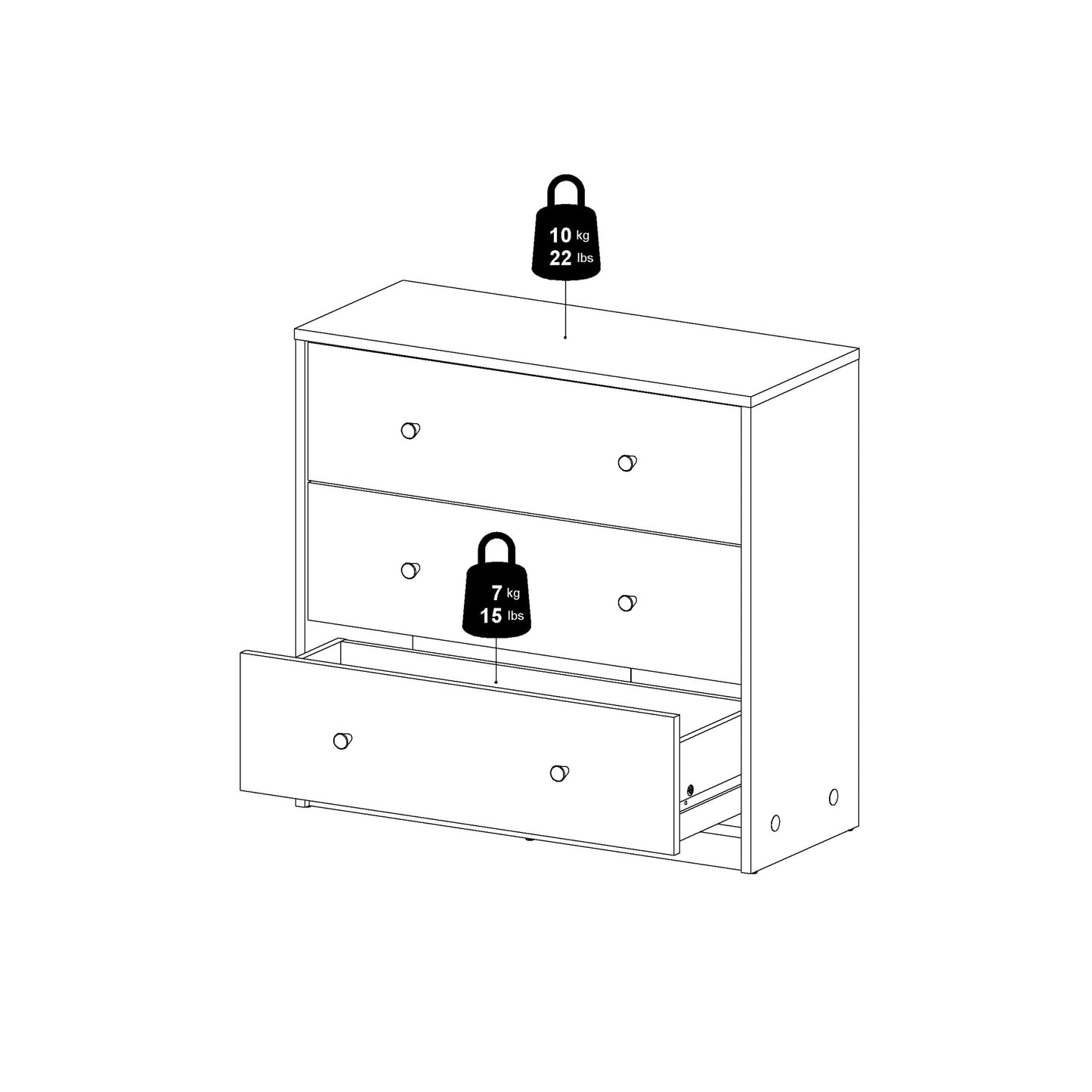 may chest of 3 drawers in jackson hickory oak