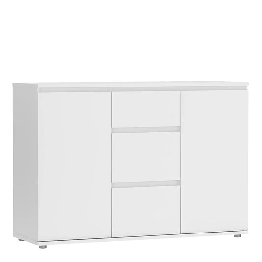 nova sideboard 3 drawers 2 doors in white