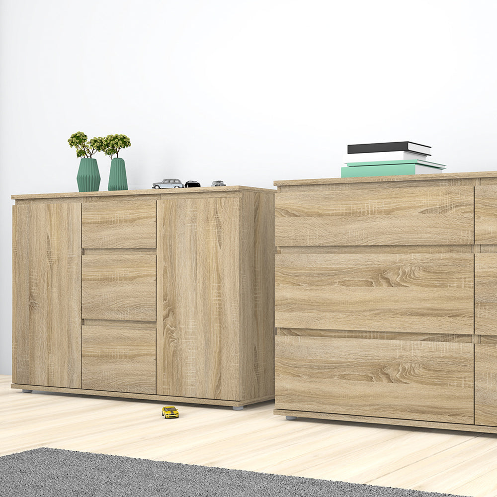 nova sideboard 3 drawers 2 doors in oak
