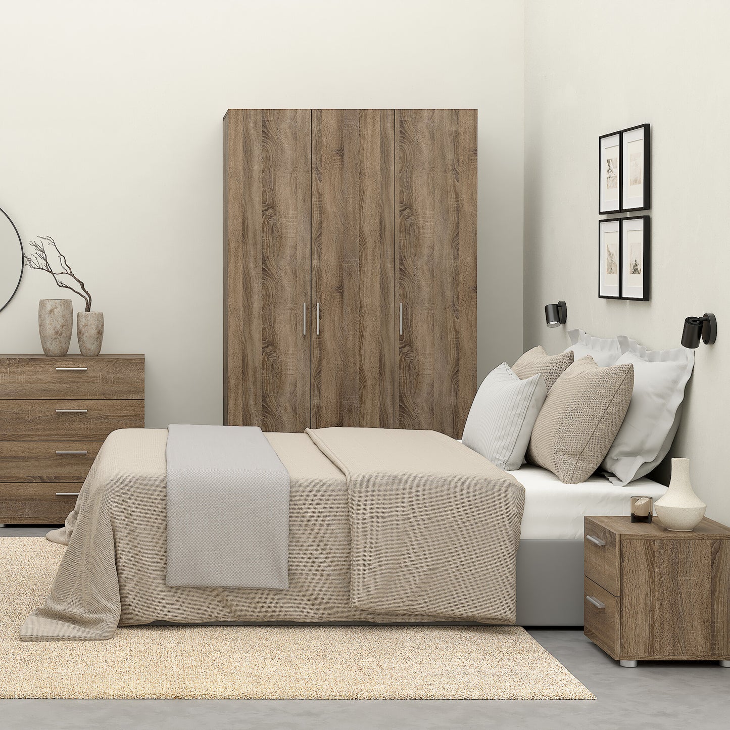 pepe bedside 2 drawers in truffle oak