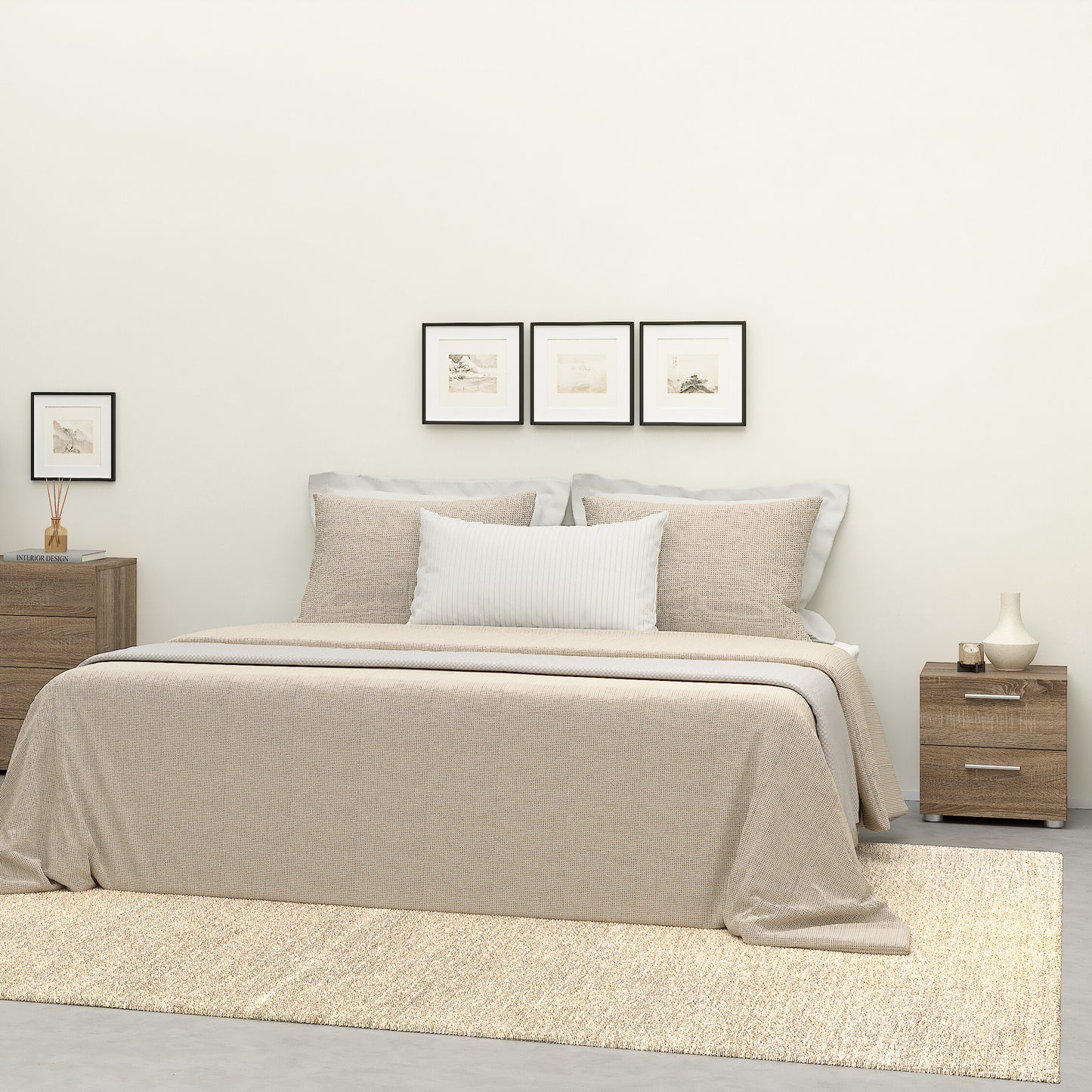 pepe bedside 2 drawers in truffle oak