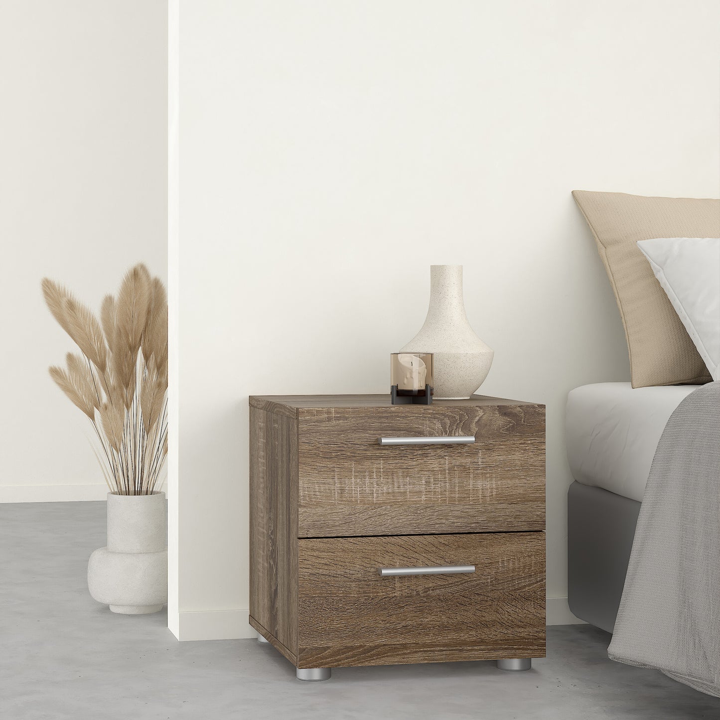 pepe bedside 2 drawers in truffle oak