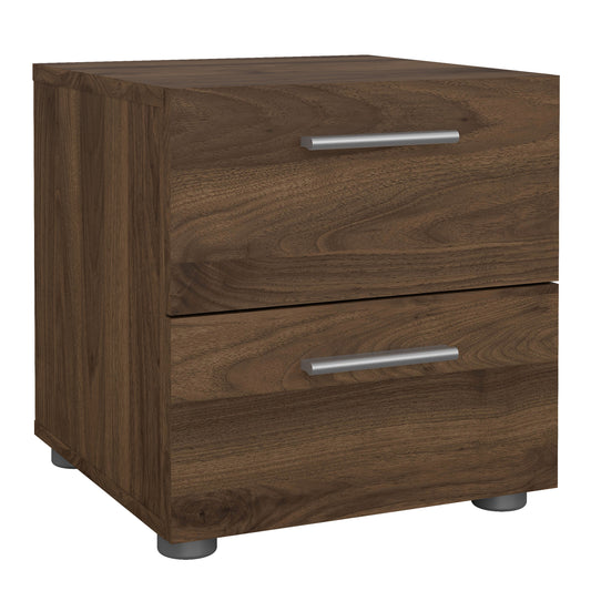 pepe bedside 2 drawers in walnut