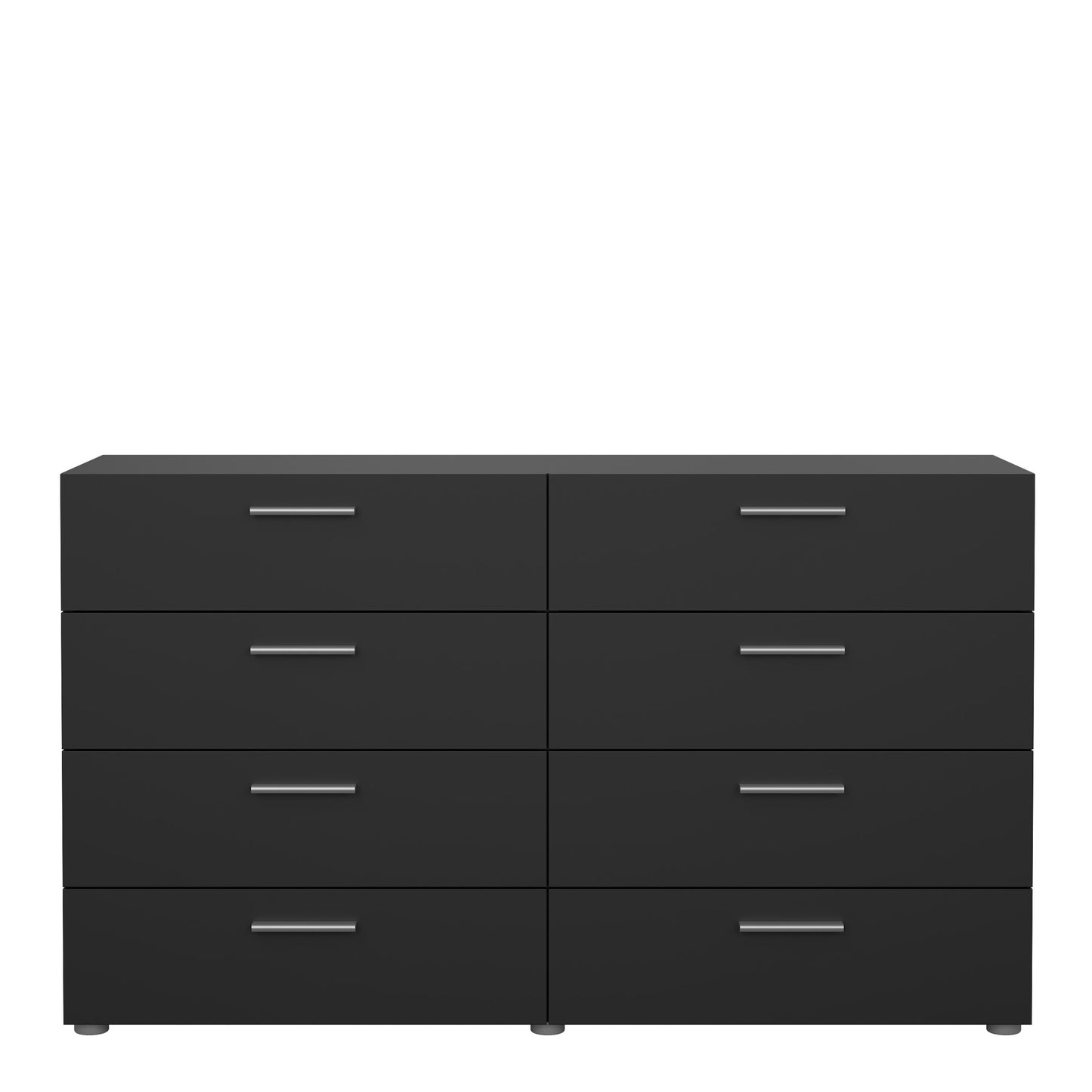 pepe wide chest of 8 drawers in black