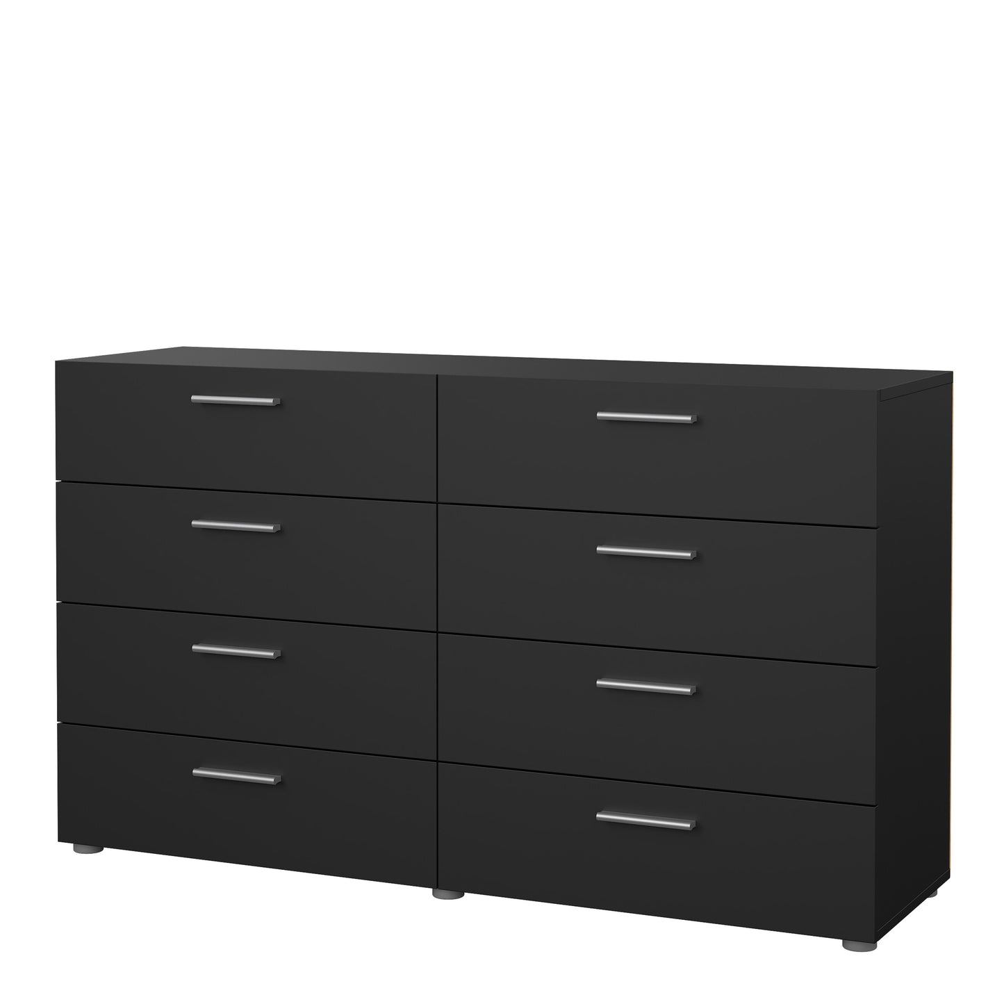 pepe wide chest of 8 drawers in black