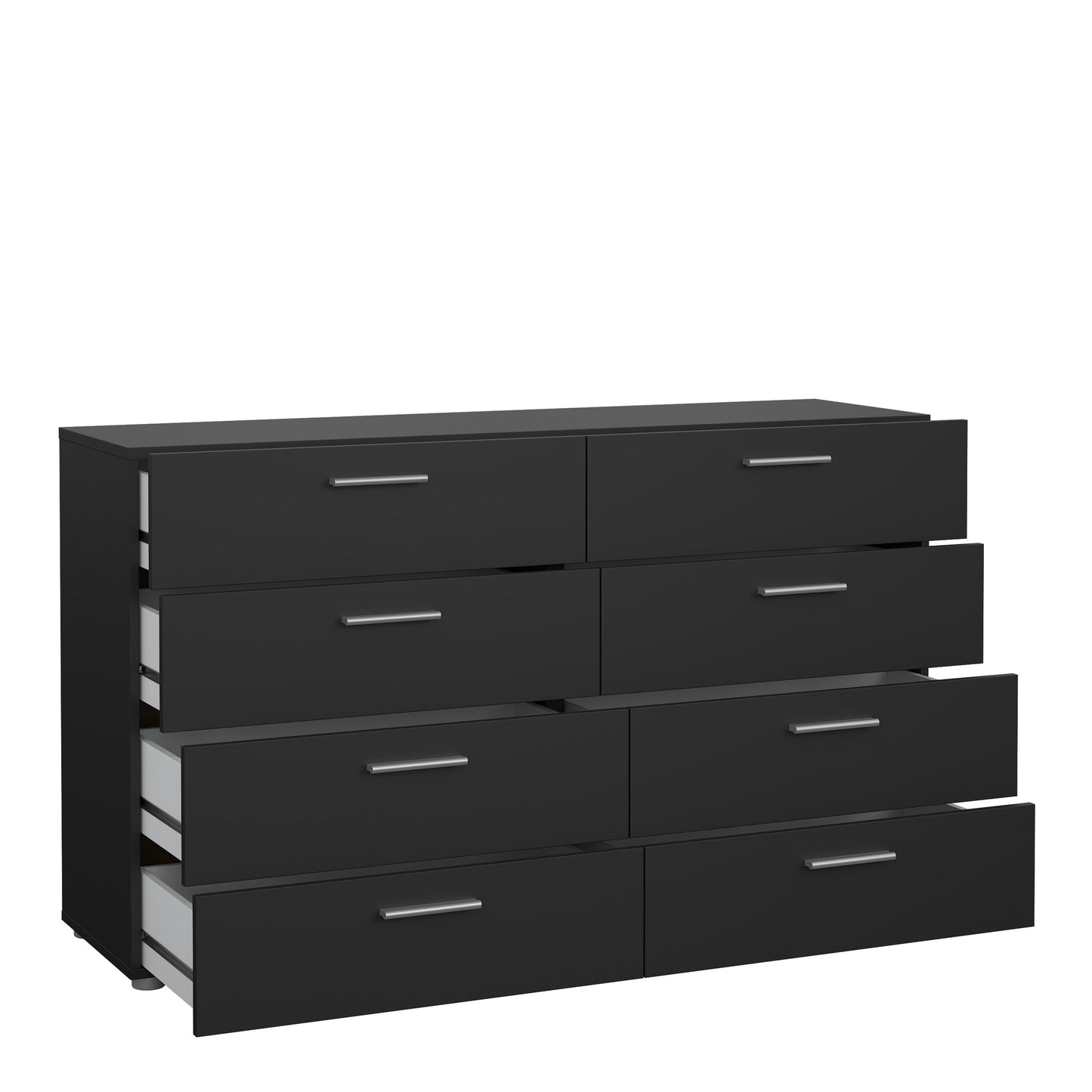 pepe wide chest of 8 drawers in black