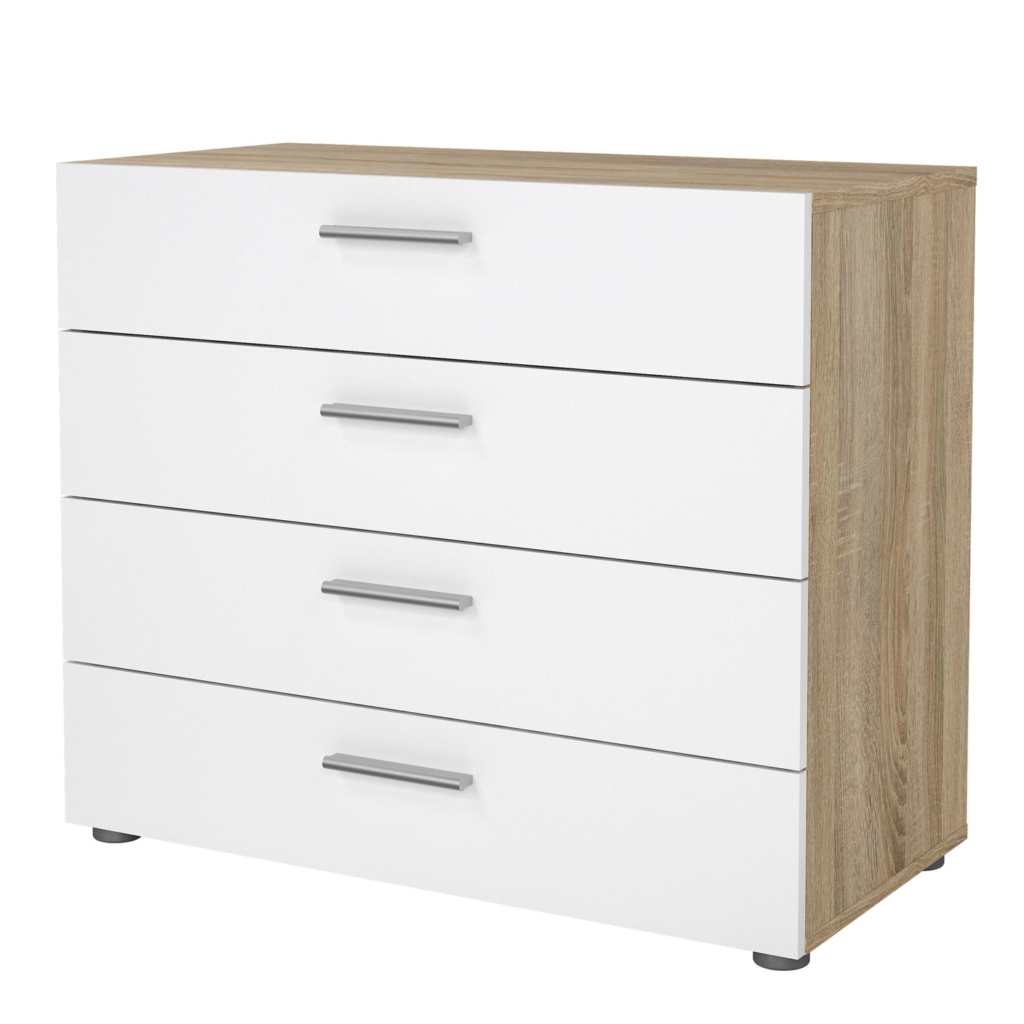 pepe chest of 4 drawers in oak with white high gloss