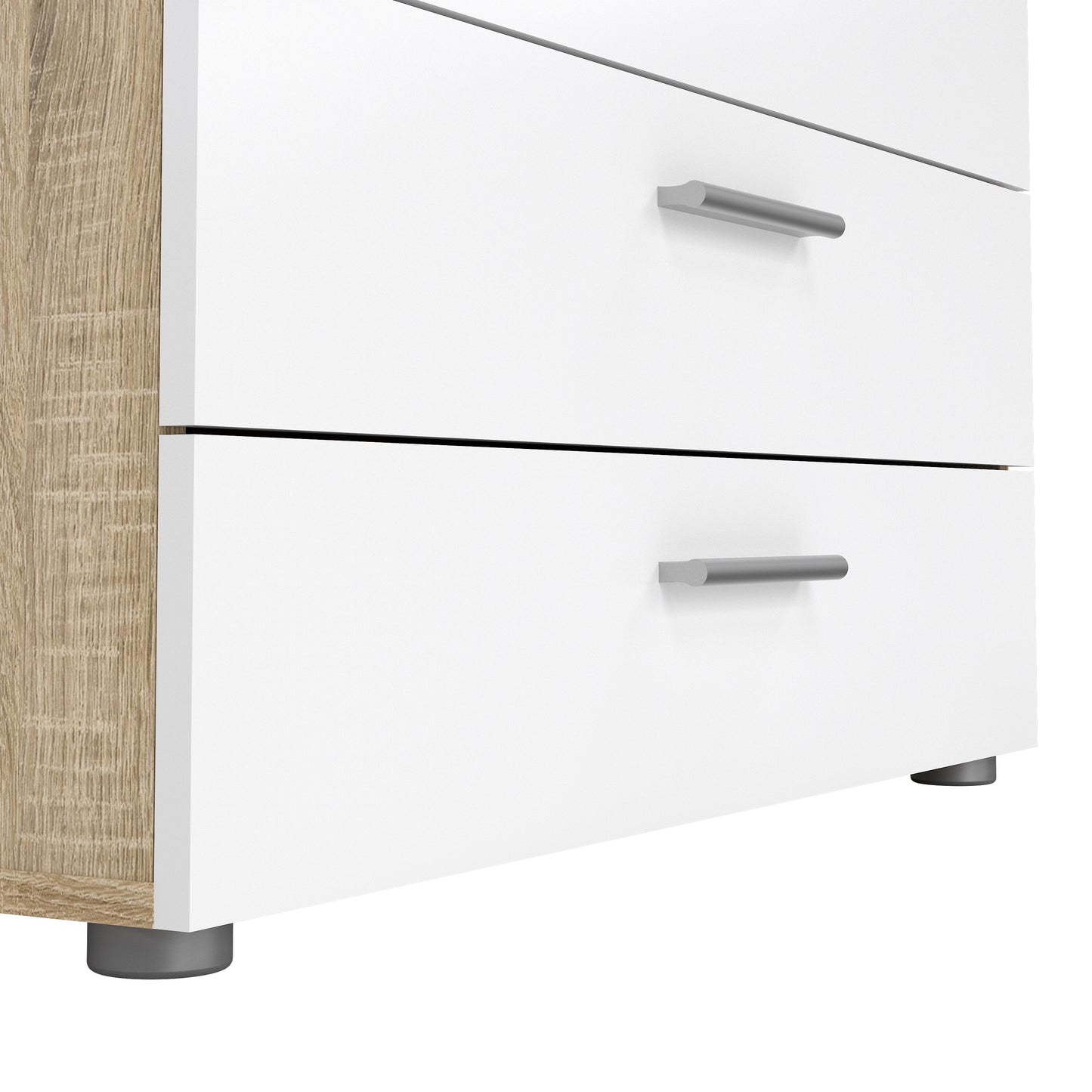 pepe chest of 4 drawers in oak with white high gloss