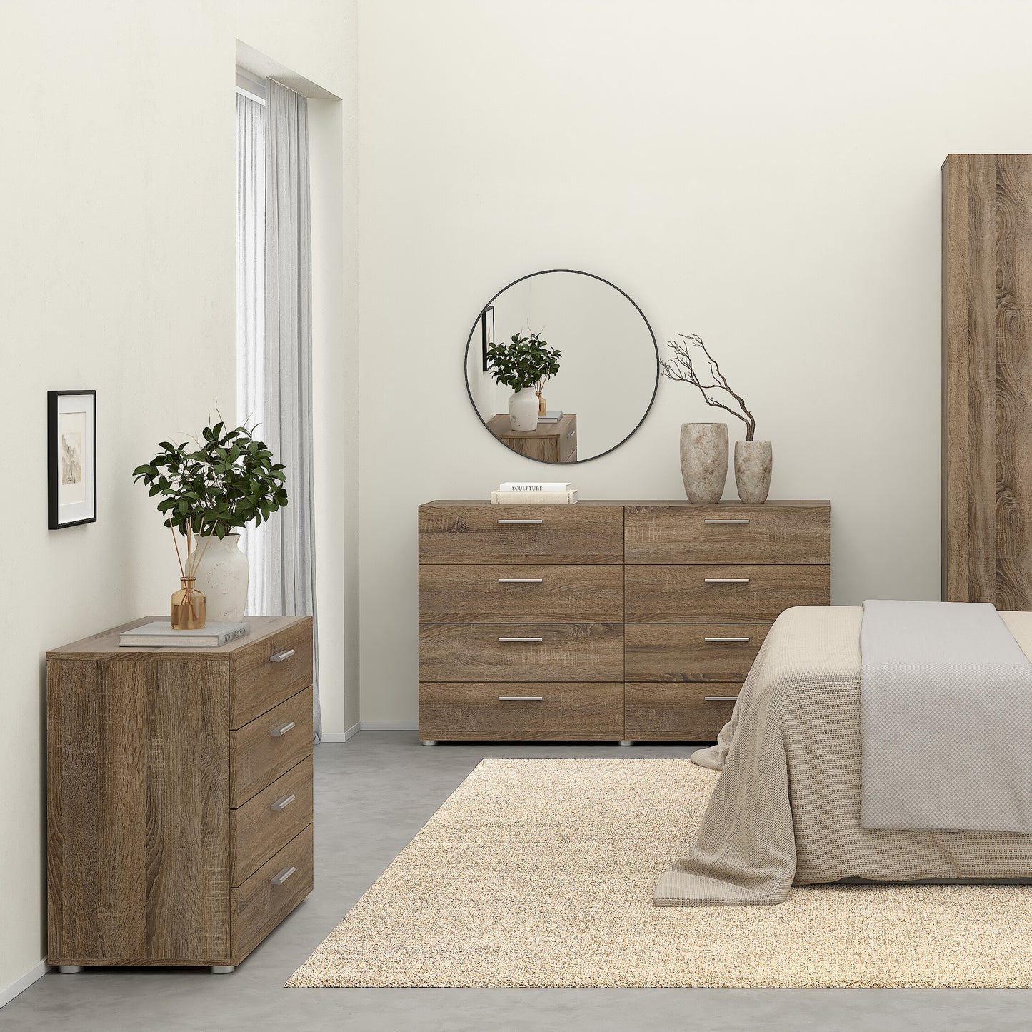 pepe chest of 4 drawers in truffle oak