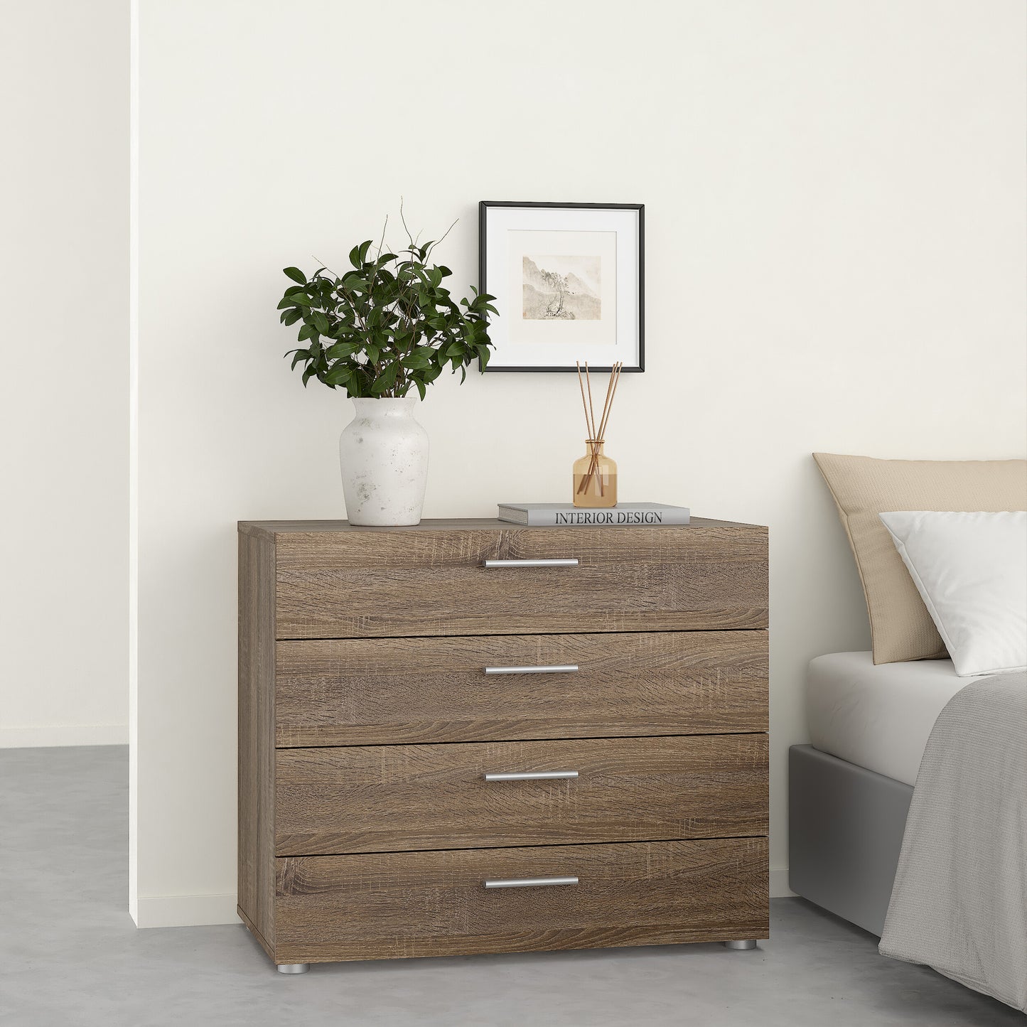 pepe chest of 4 drawers in truffle oak