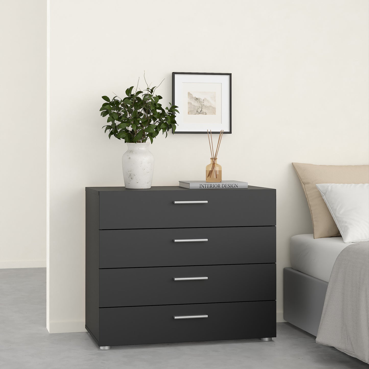 pepe chest of 4 drawers in black