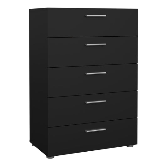 pepe chest of 5 drawers in black