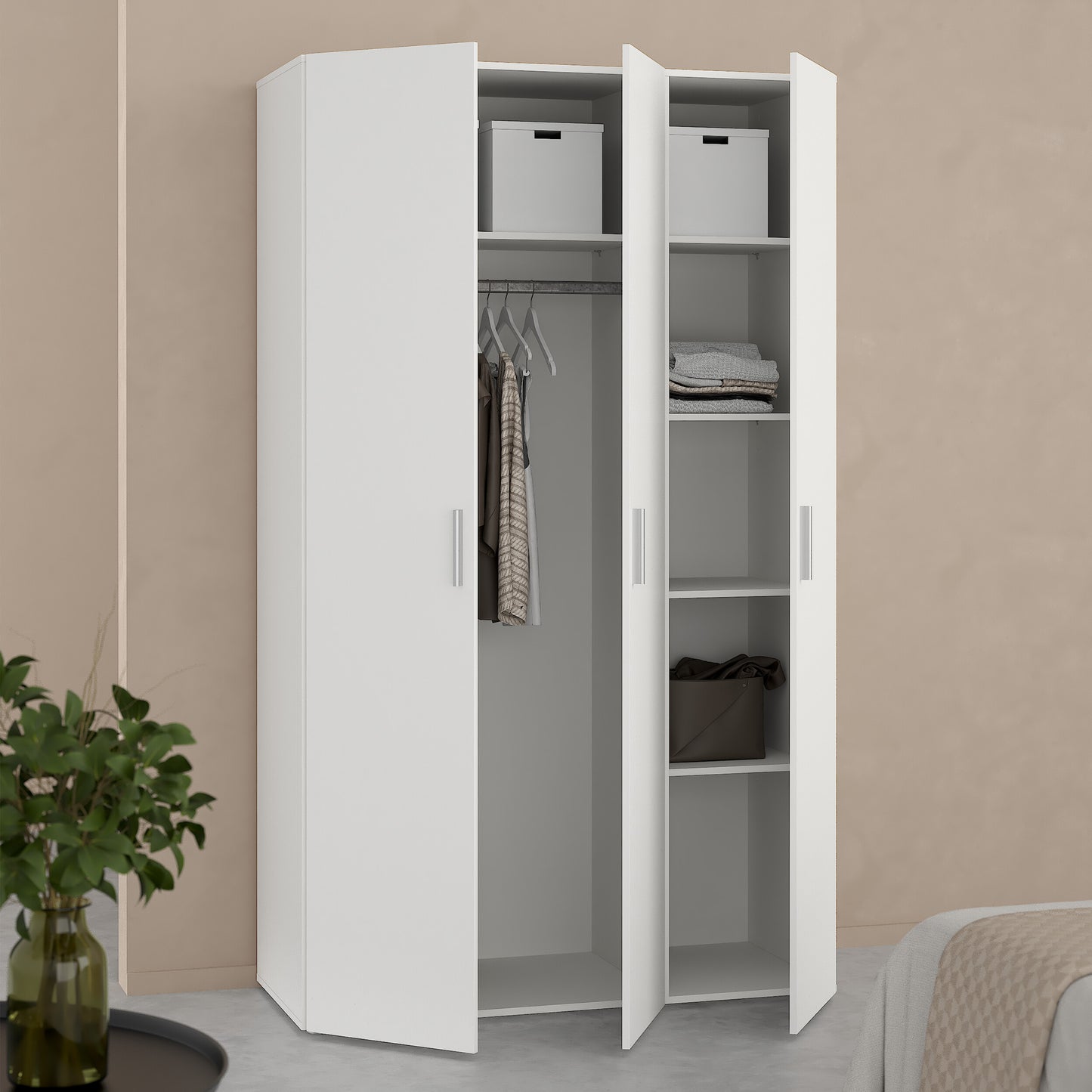 pepe wardrobe with 3 doors in white