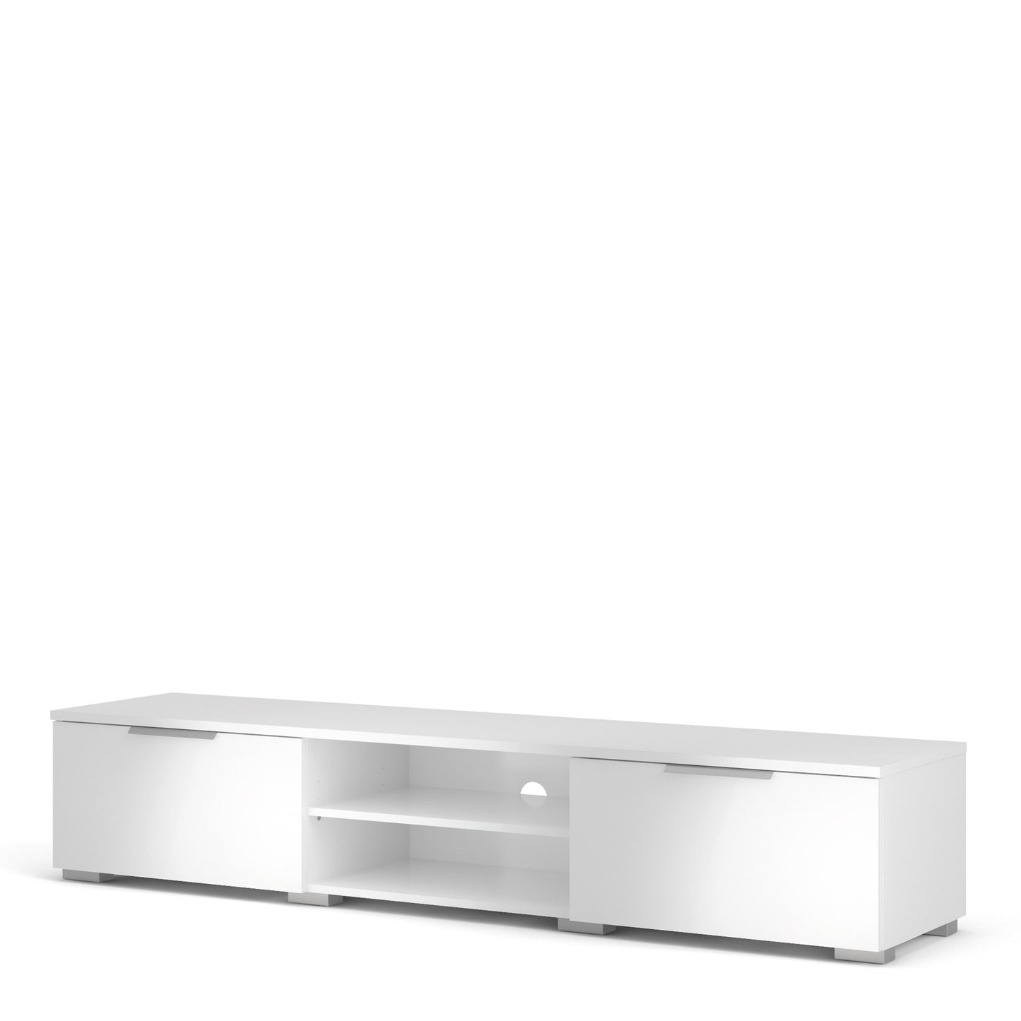 match tv unit 2 drawers 2 shelf in white high gloss