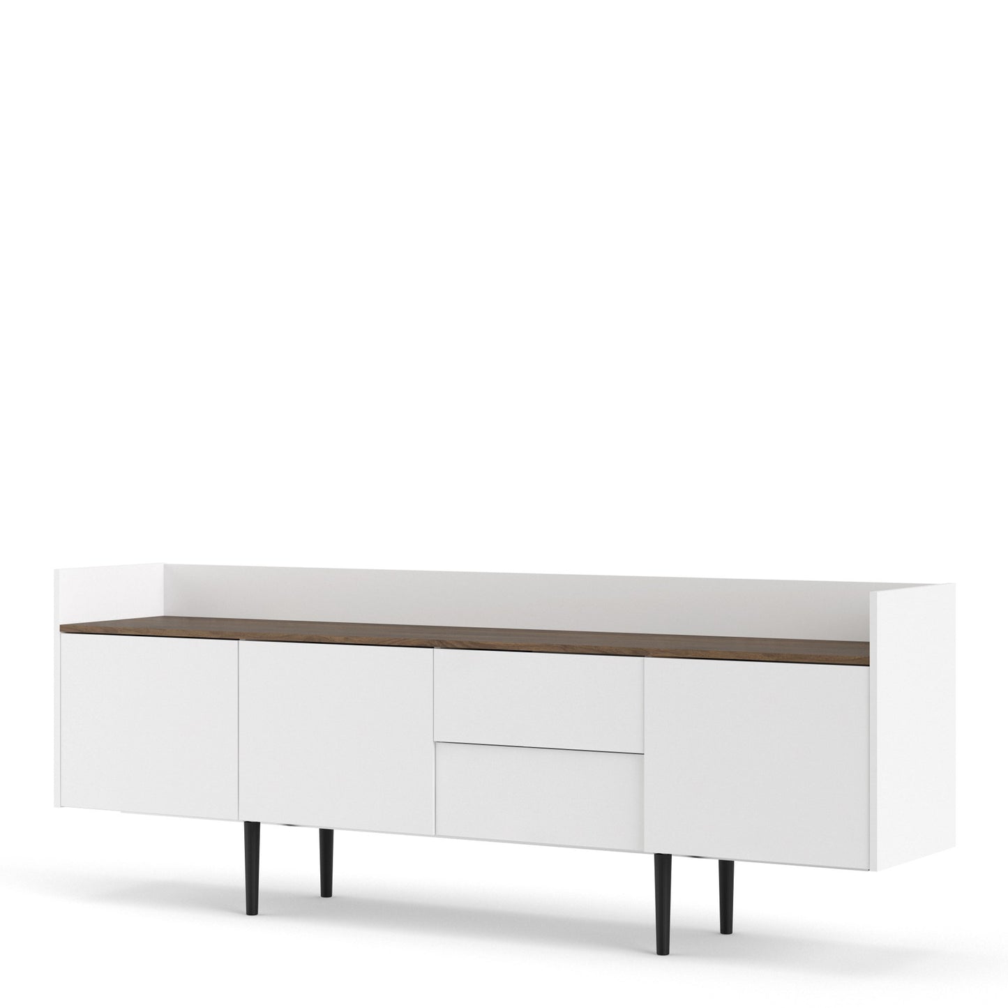 unit sideboard 2 drawers 3 doors in white and walnut