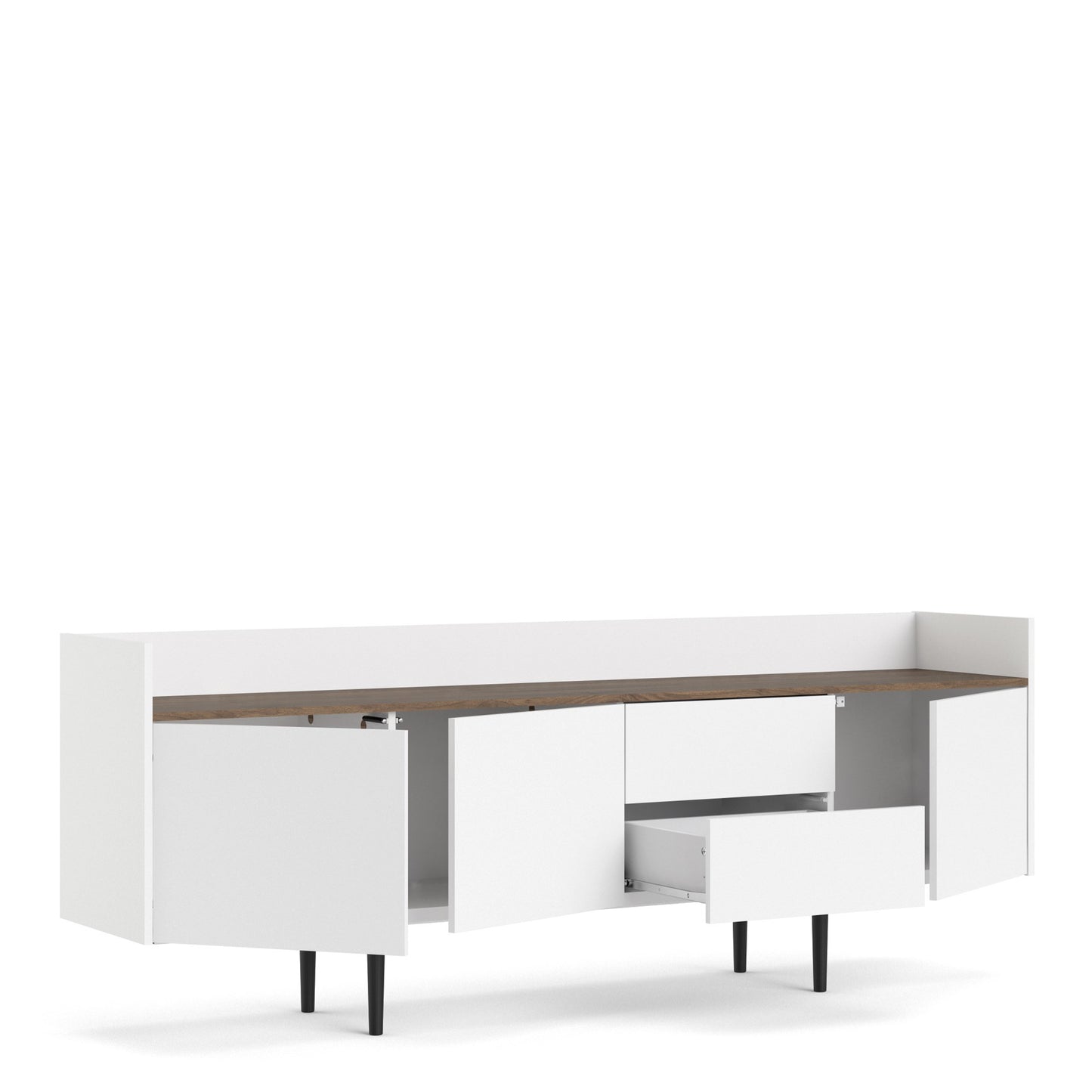 unit sideboard 2 drawers 3 doors in white and walnut