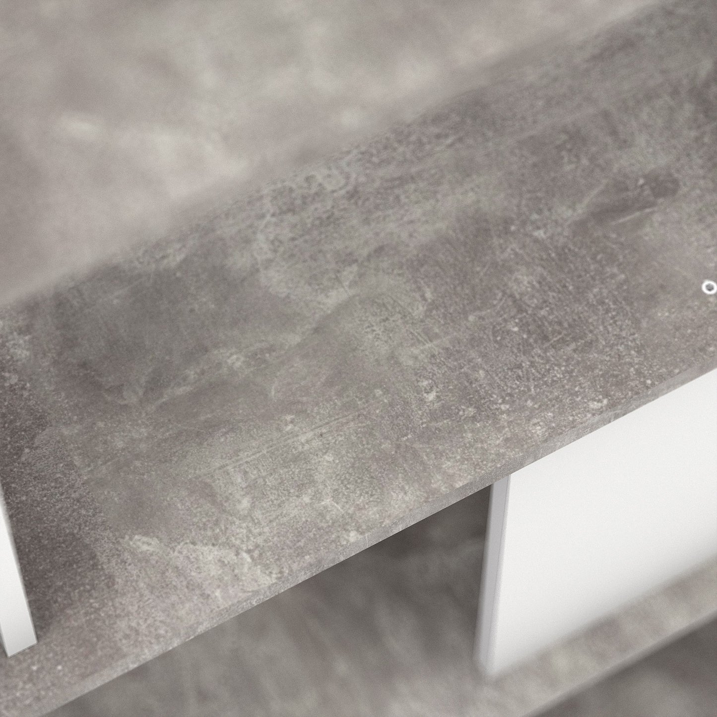 maze open bookcase 4 shelves in concrete and white