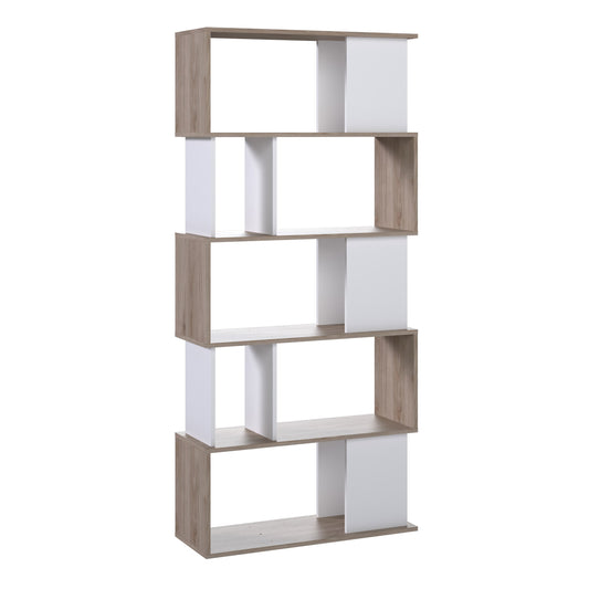 maze open bookcase 4 shelves in jackson hickory oak and white