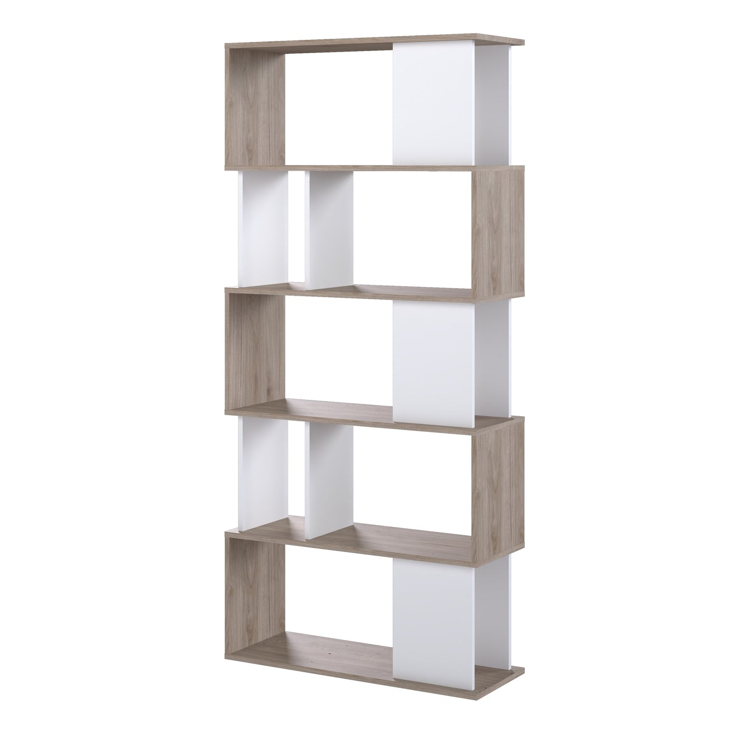 maze open bookcase 4 shelves in jackson hickory oak and white